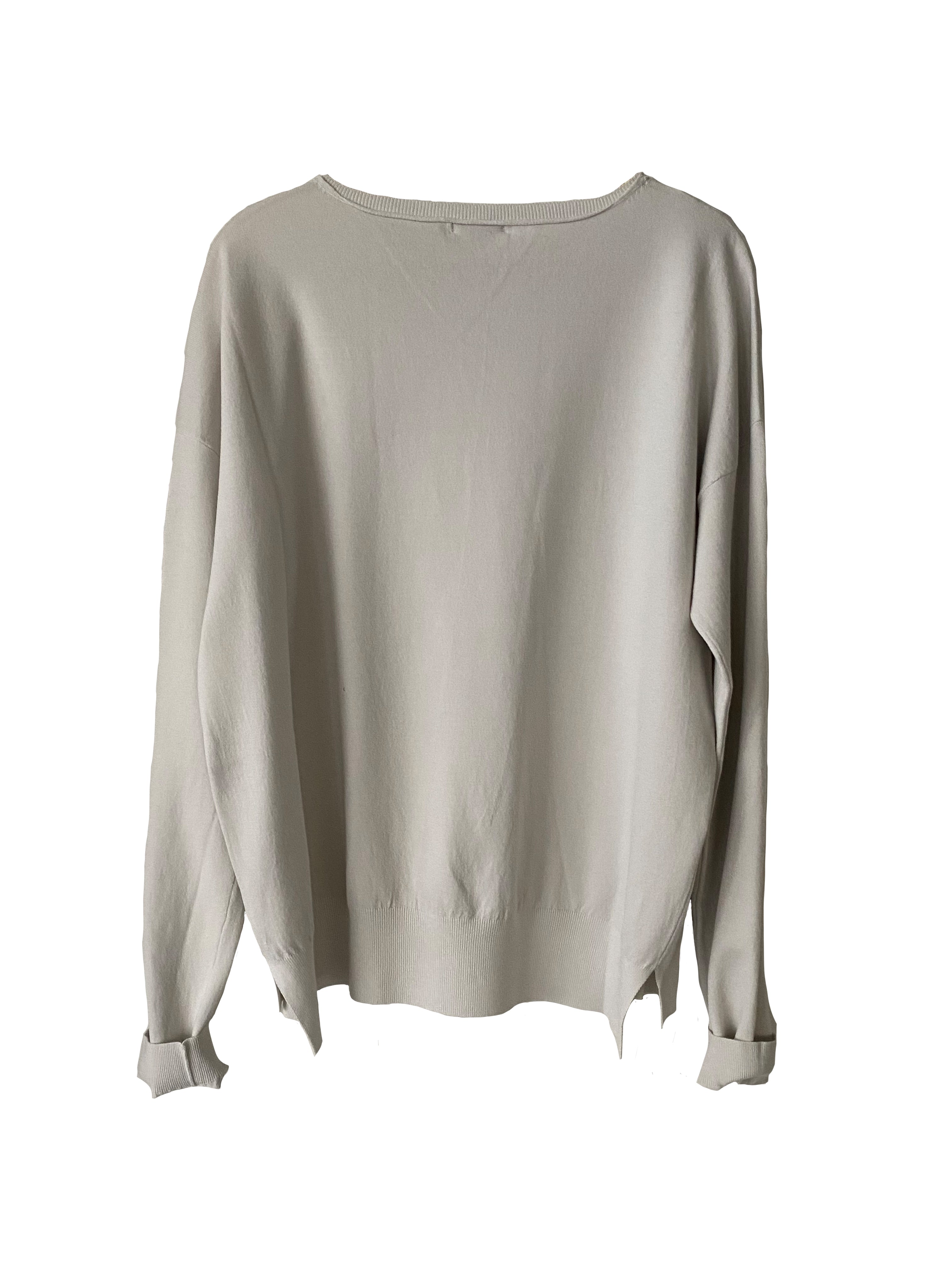 LONG SLEEVE CREW KNIT CHALK