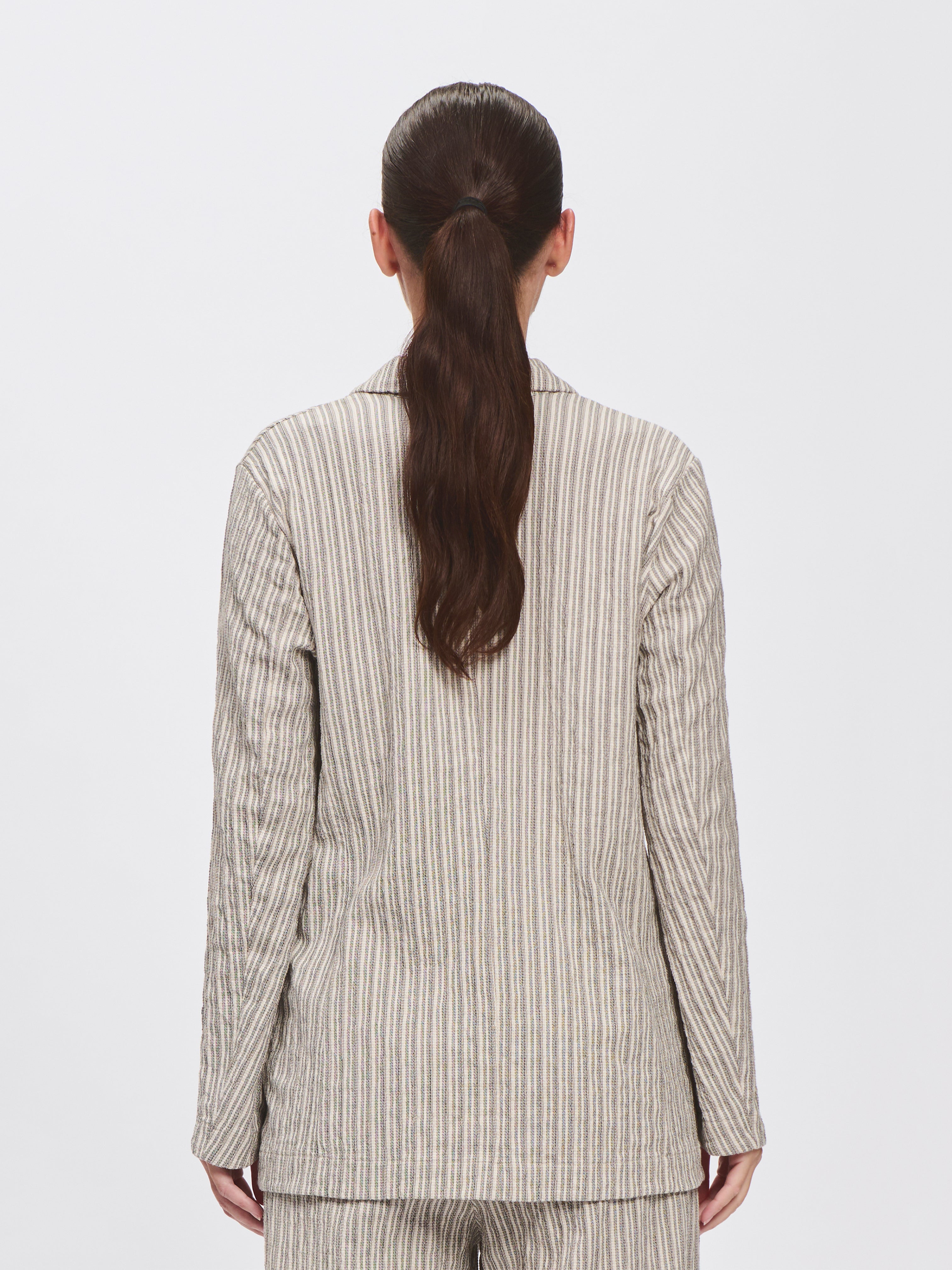 TEXTURED JACKET GREY STRIPE