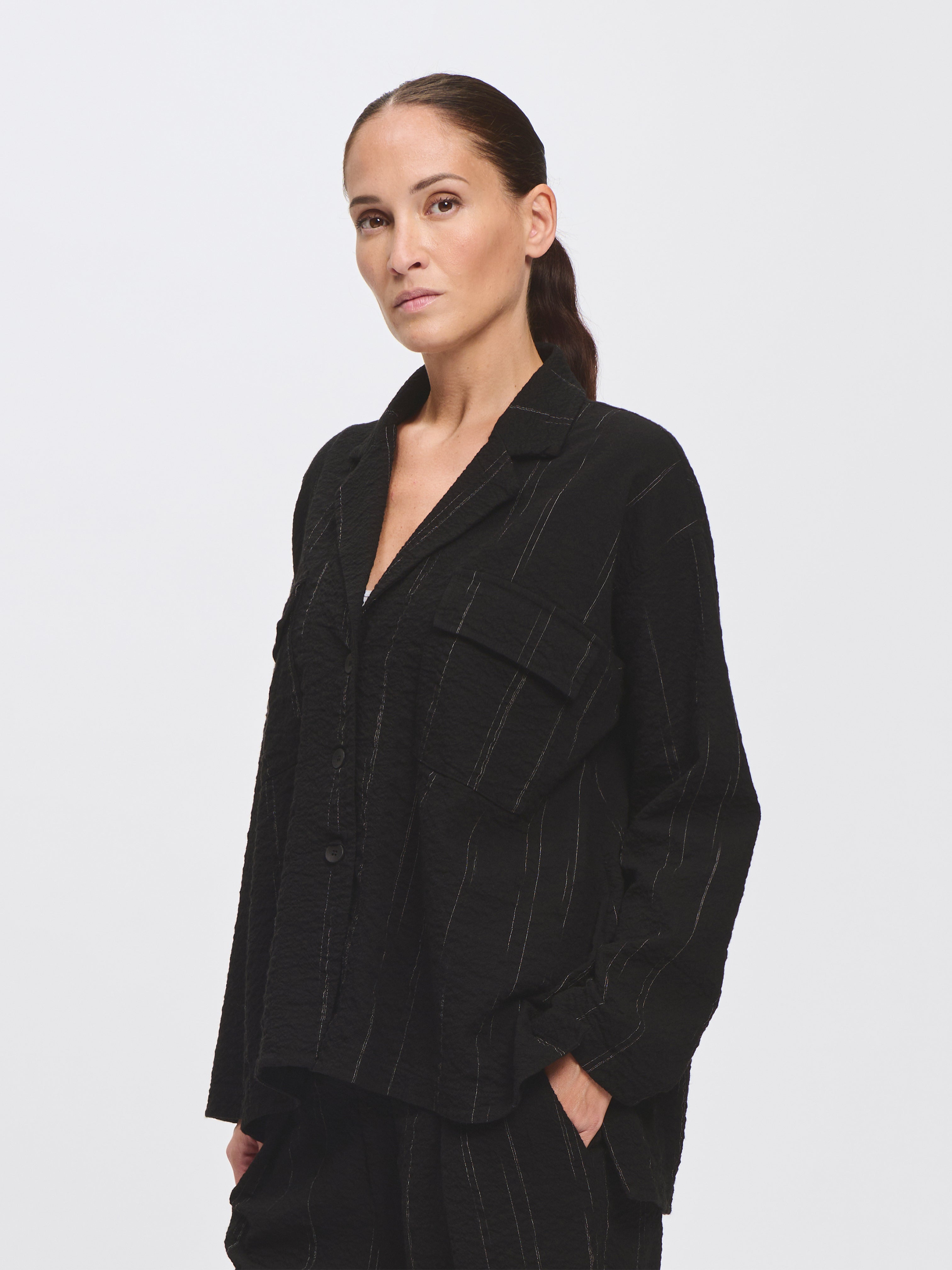 JACKET PENCIL STRIPE BLACK