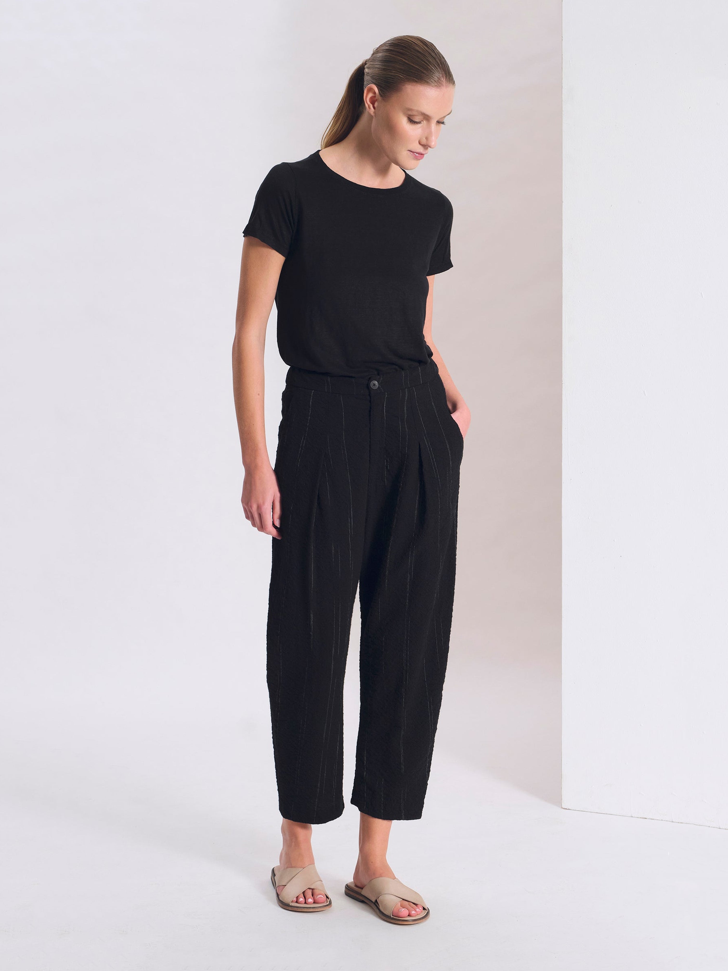 PANT PENCIL STRIPE BLACK