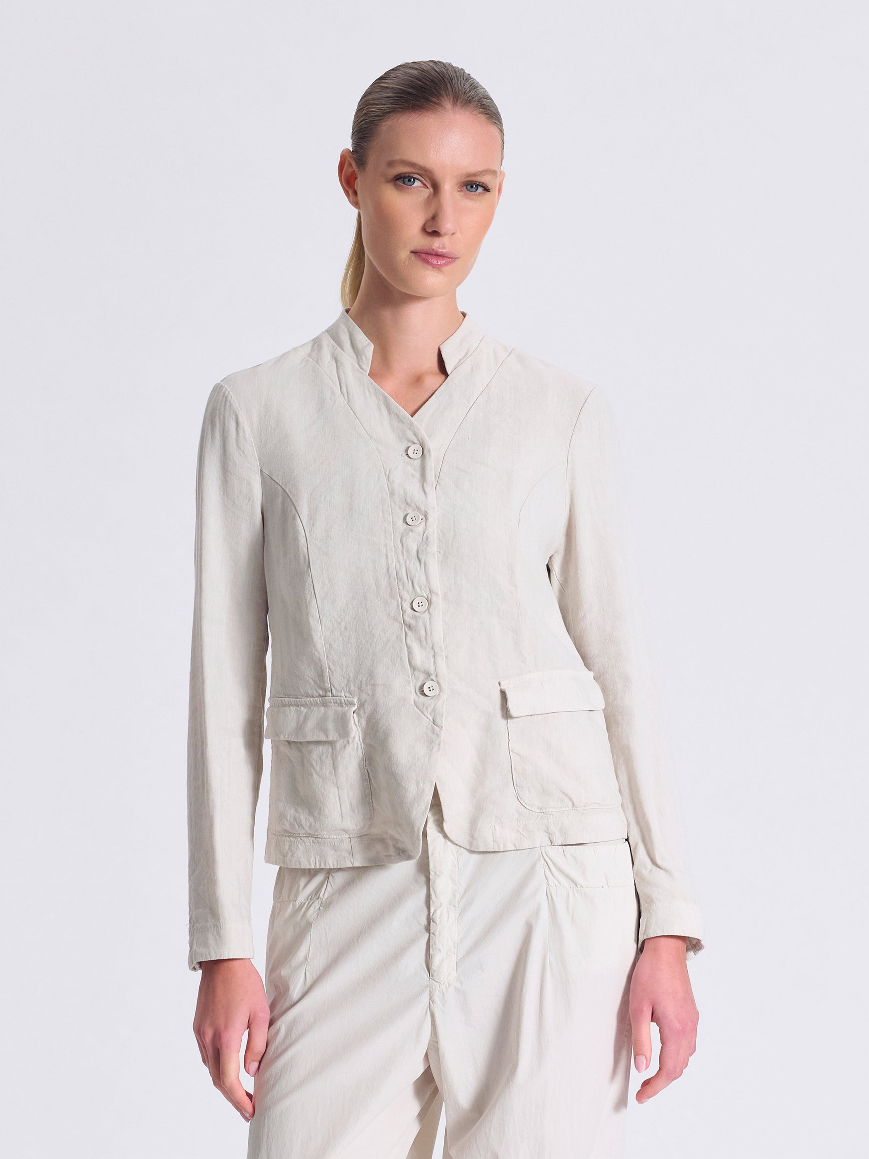LINEN BLEND JACKET CHALK