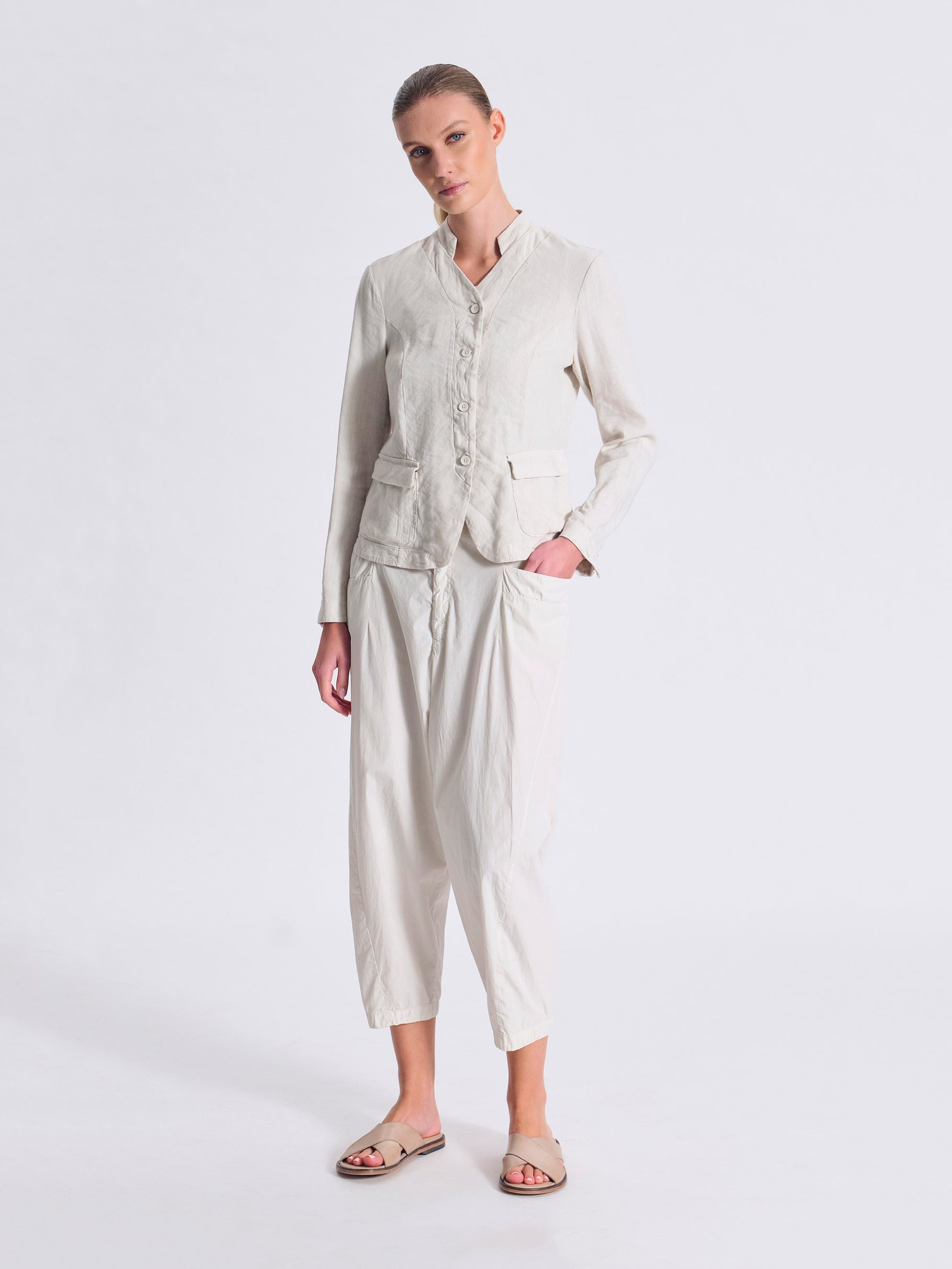 LINEN BLEND JACKET CHALK