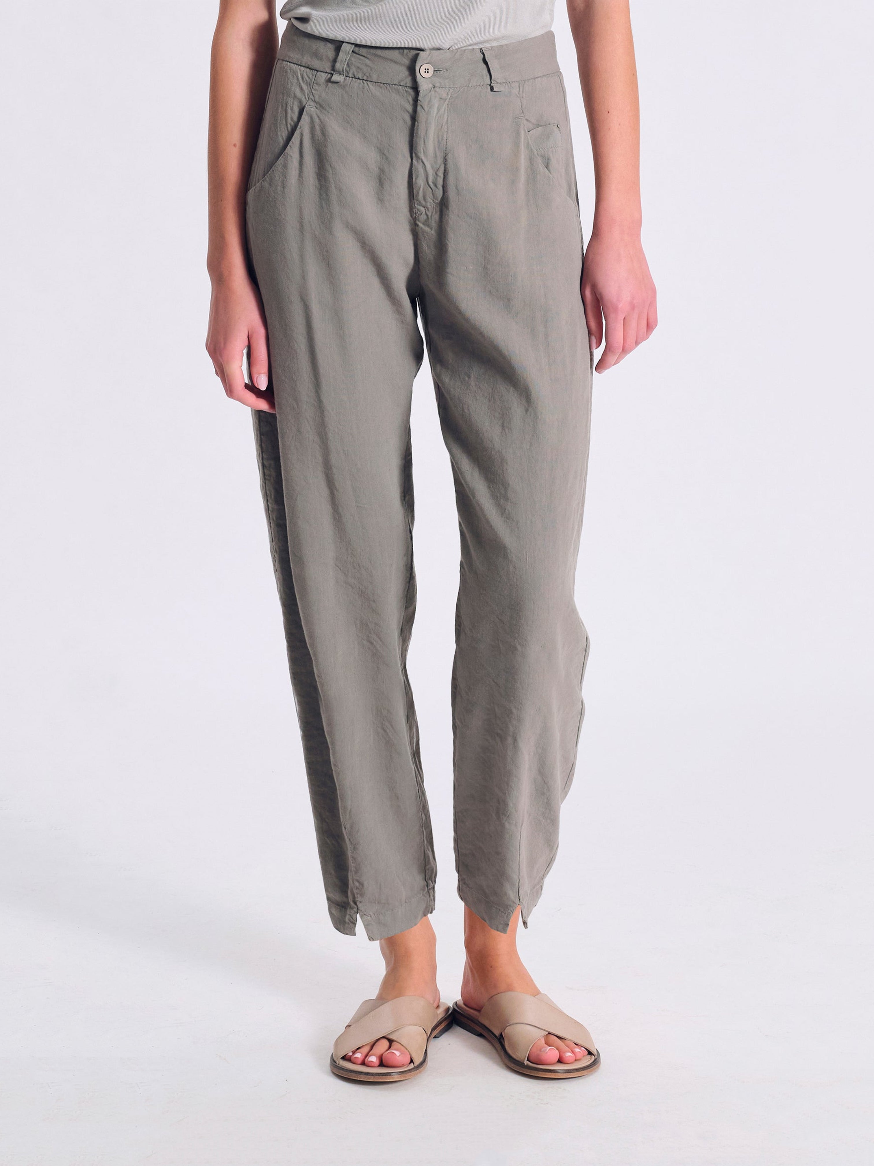 LINEN BLEND PANT GREY