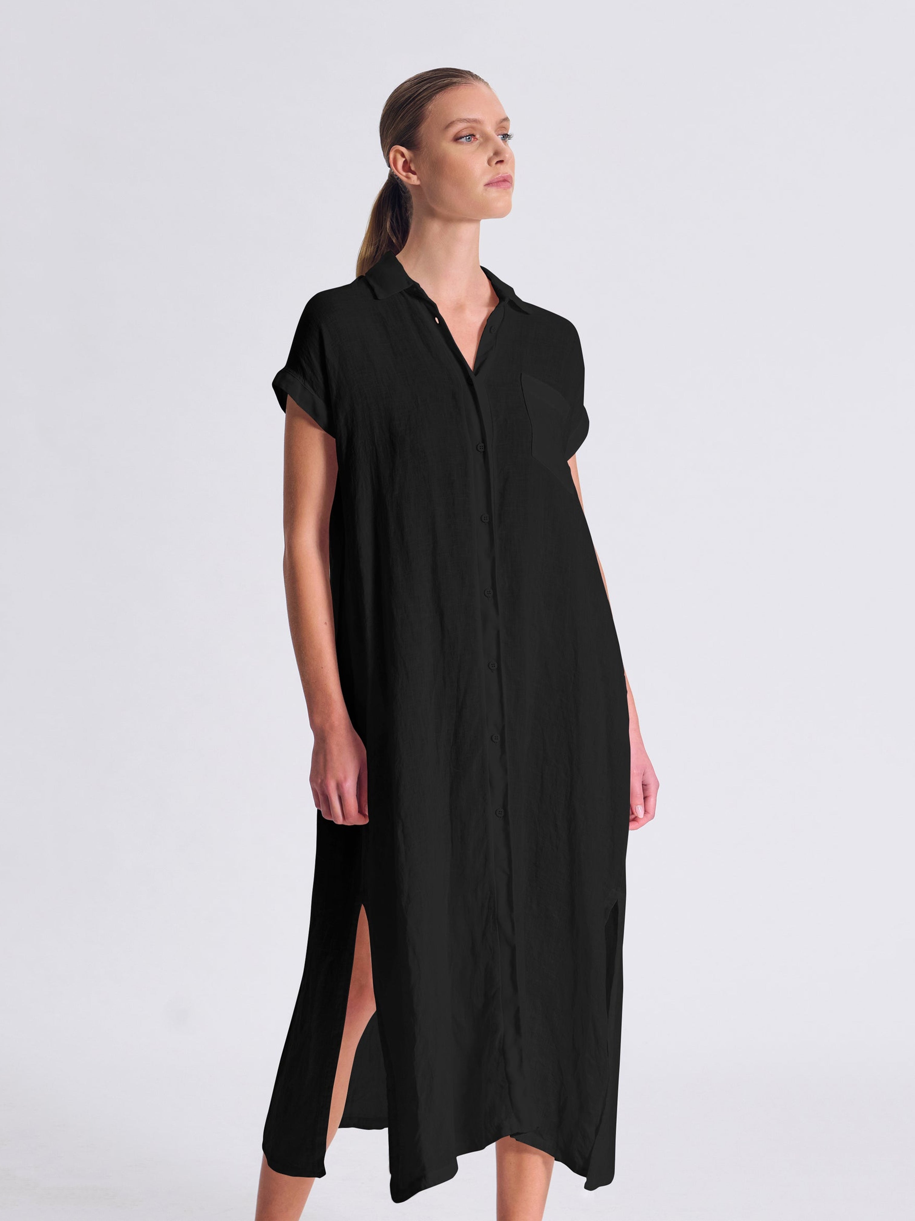 LINEN DRESS BLACK