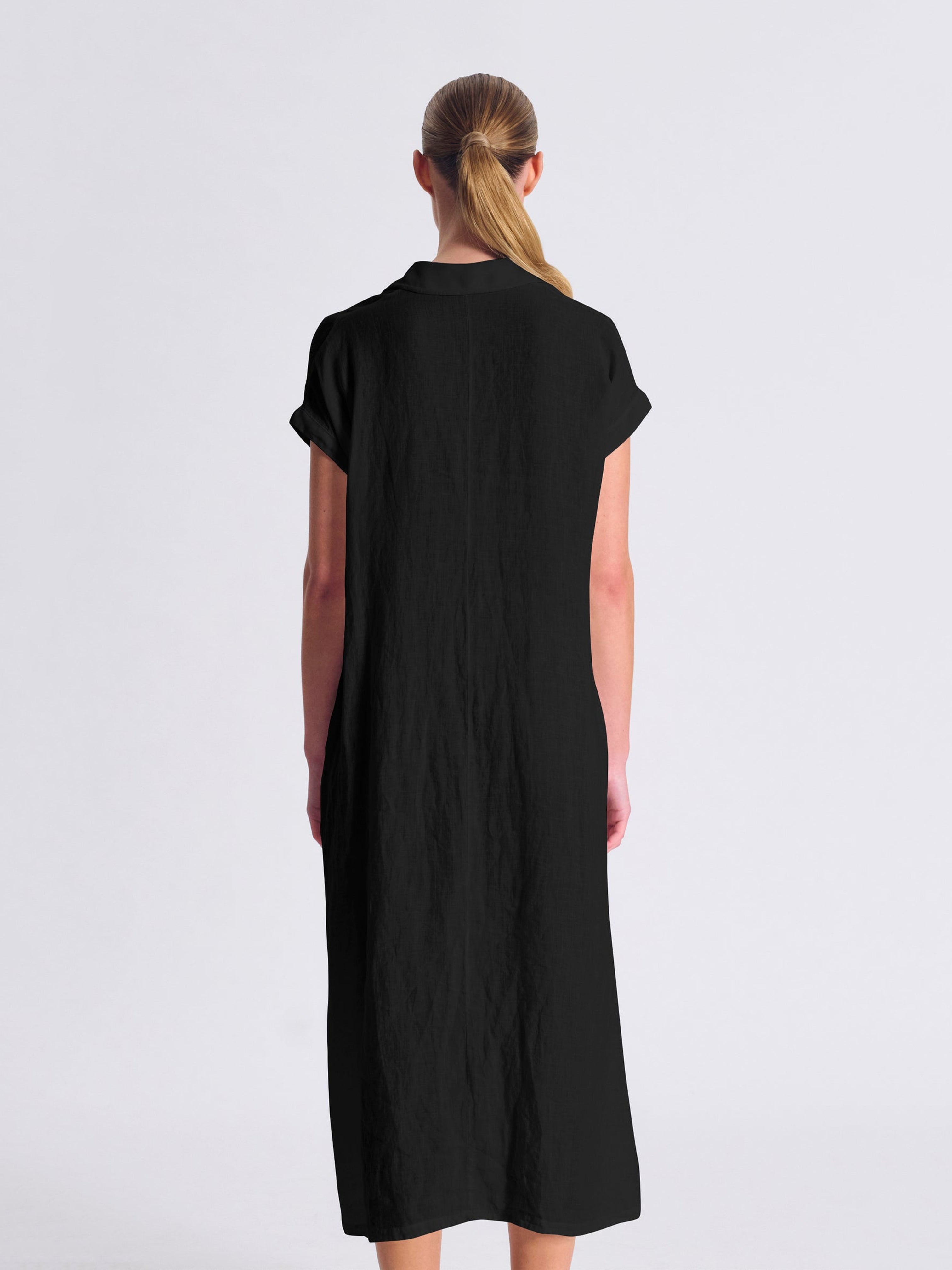 LINEN DRESS BLACK