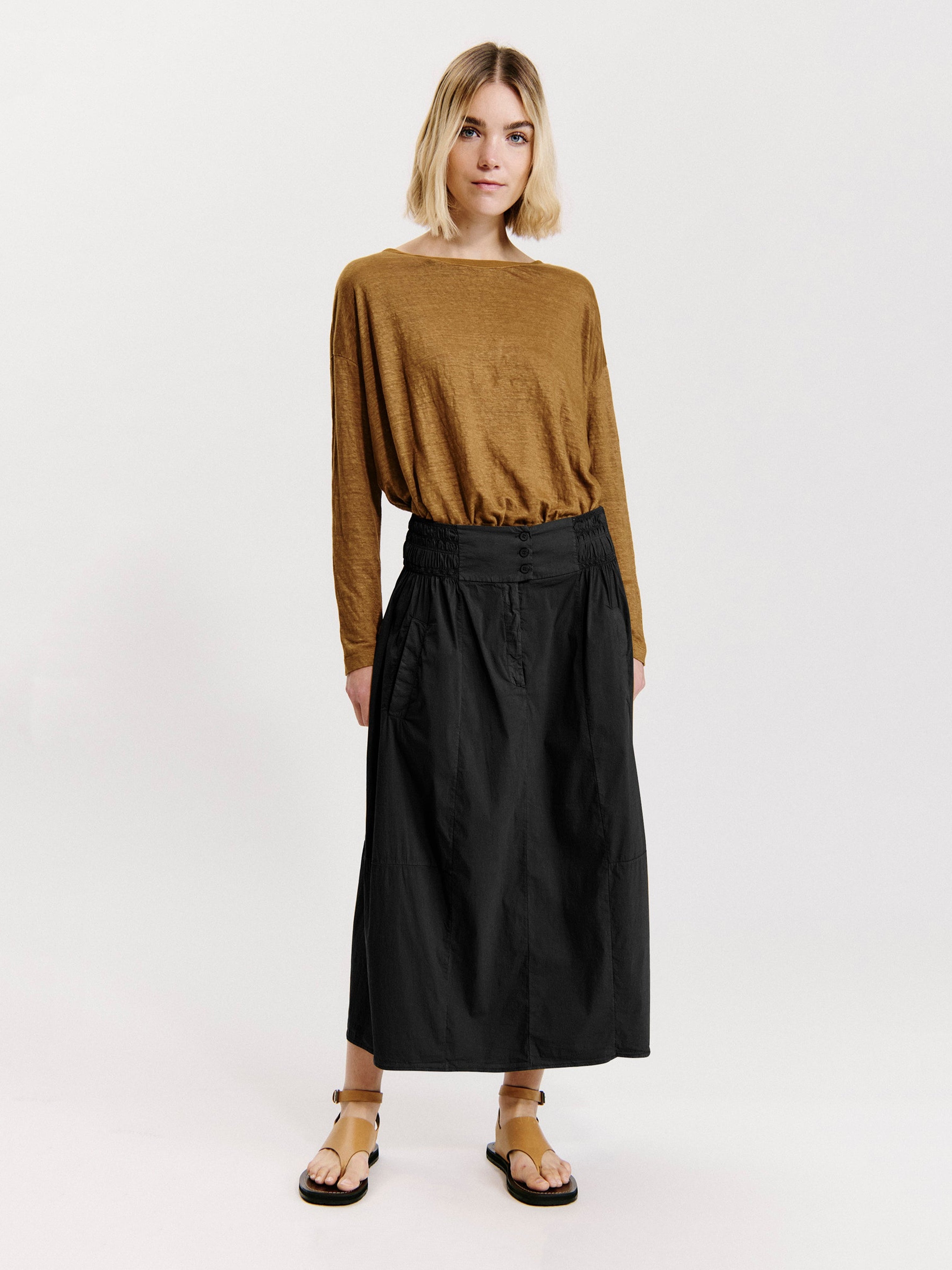 POPLIN SKIRT BLACK