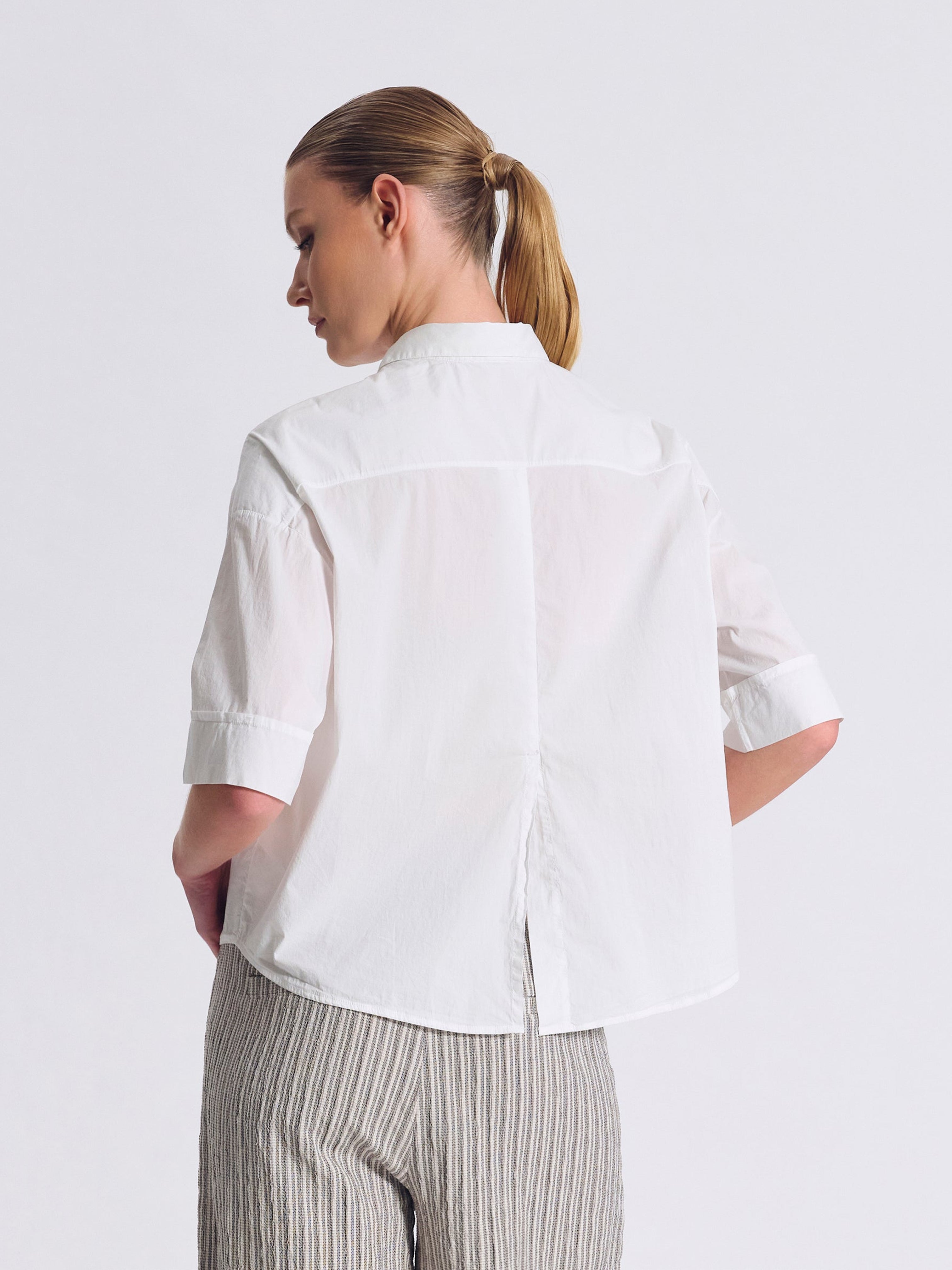 RELAXED 3/4 SLEEVE SHIRT WHITE