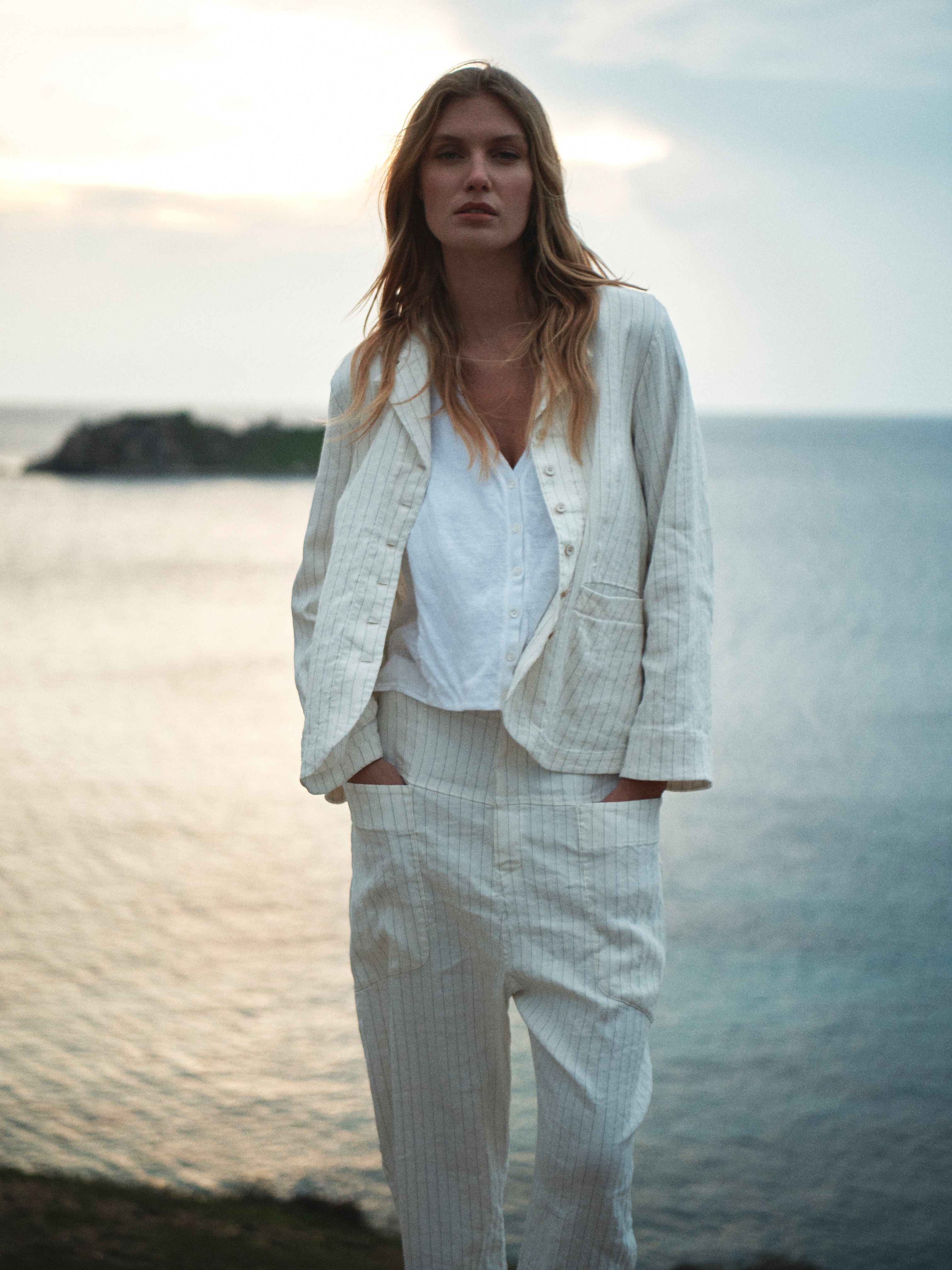 PINSTRIPE JACKET MILK