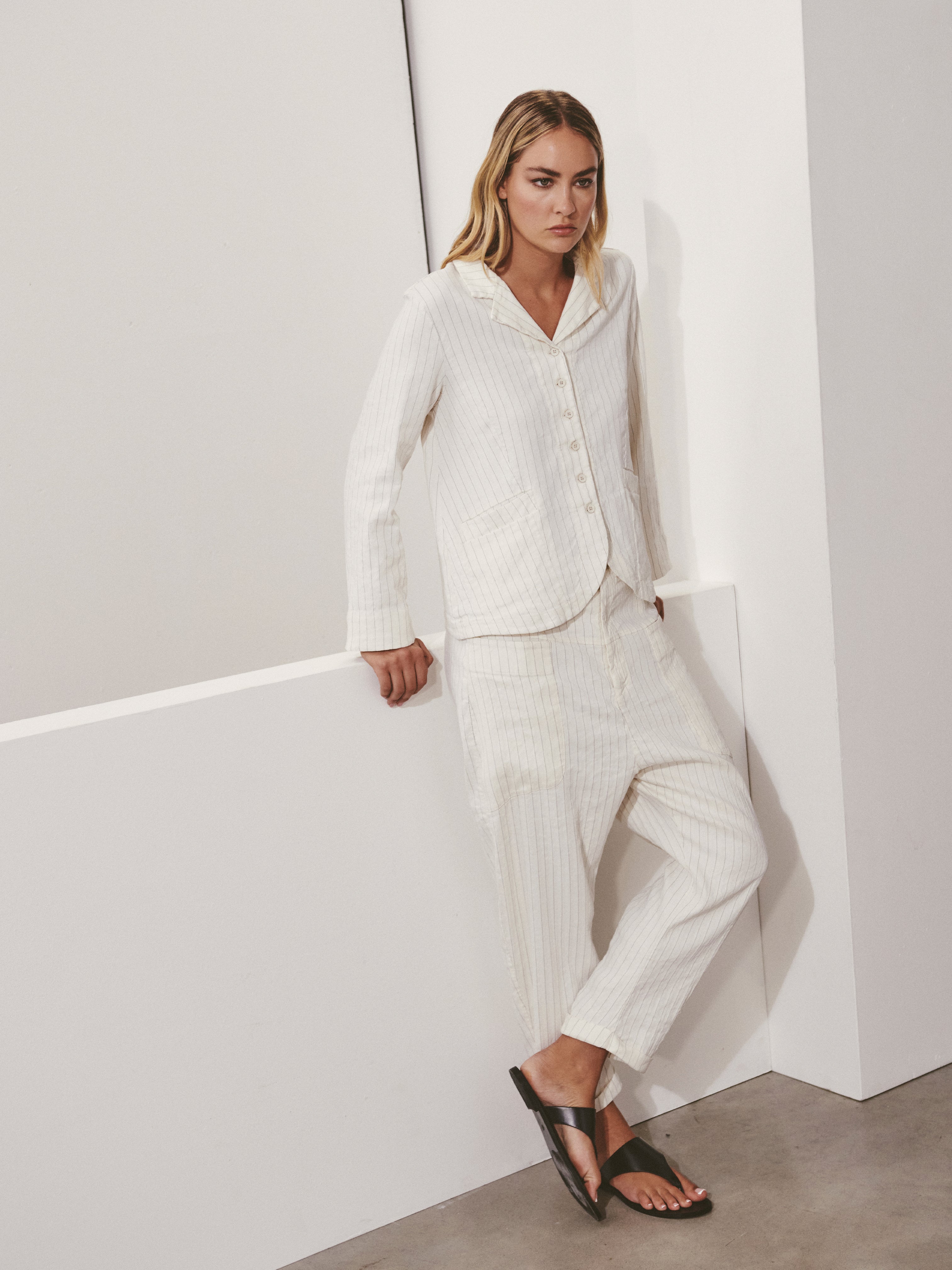 PINSTRIPE JACKET MILK