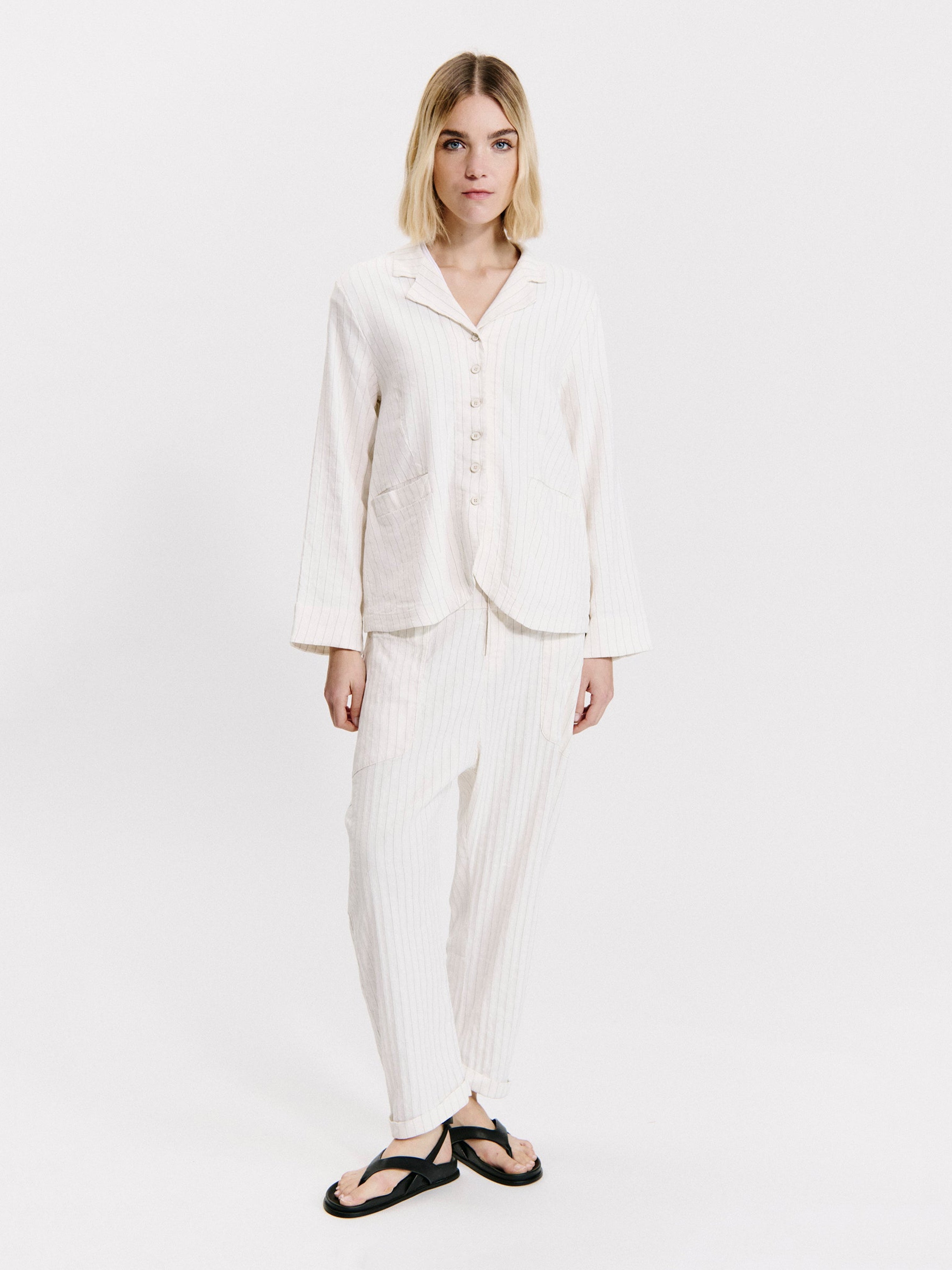 PINSTRIPE PANT MILK