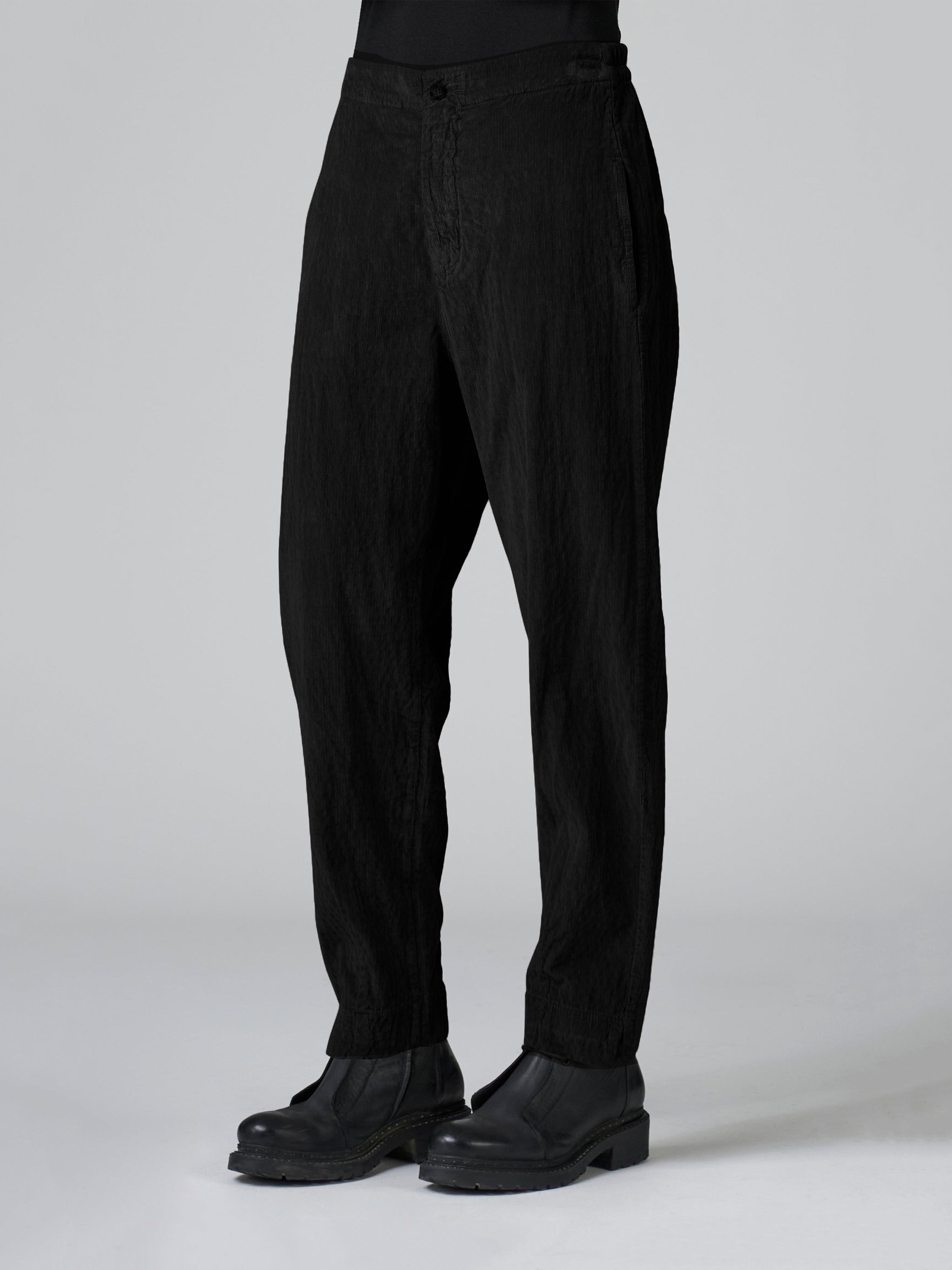 CORD SLIM PANT BLACK