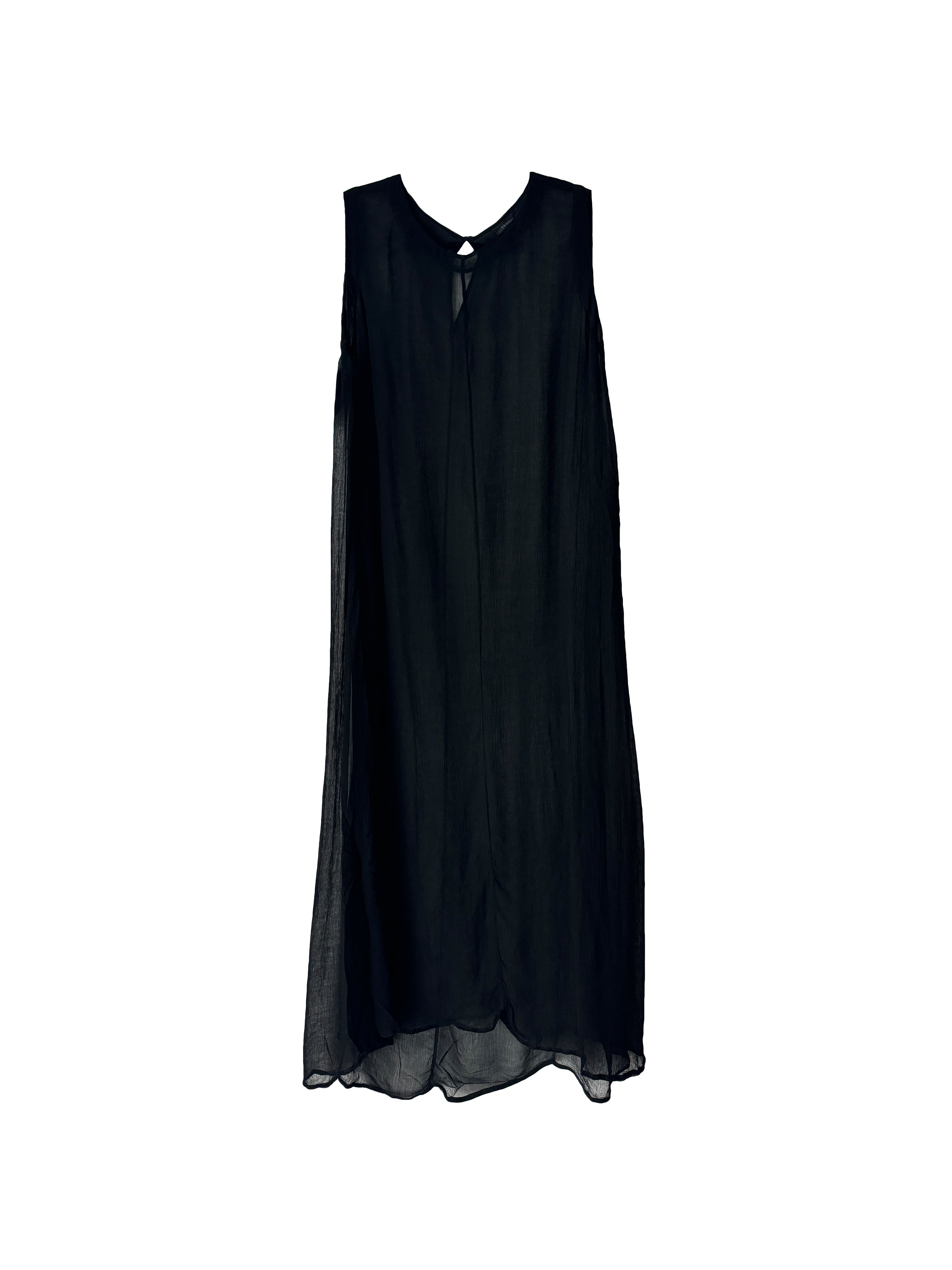 SILK SLIP DRESS BLACK