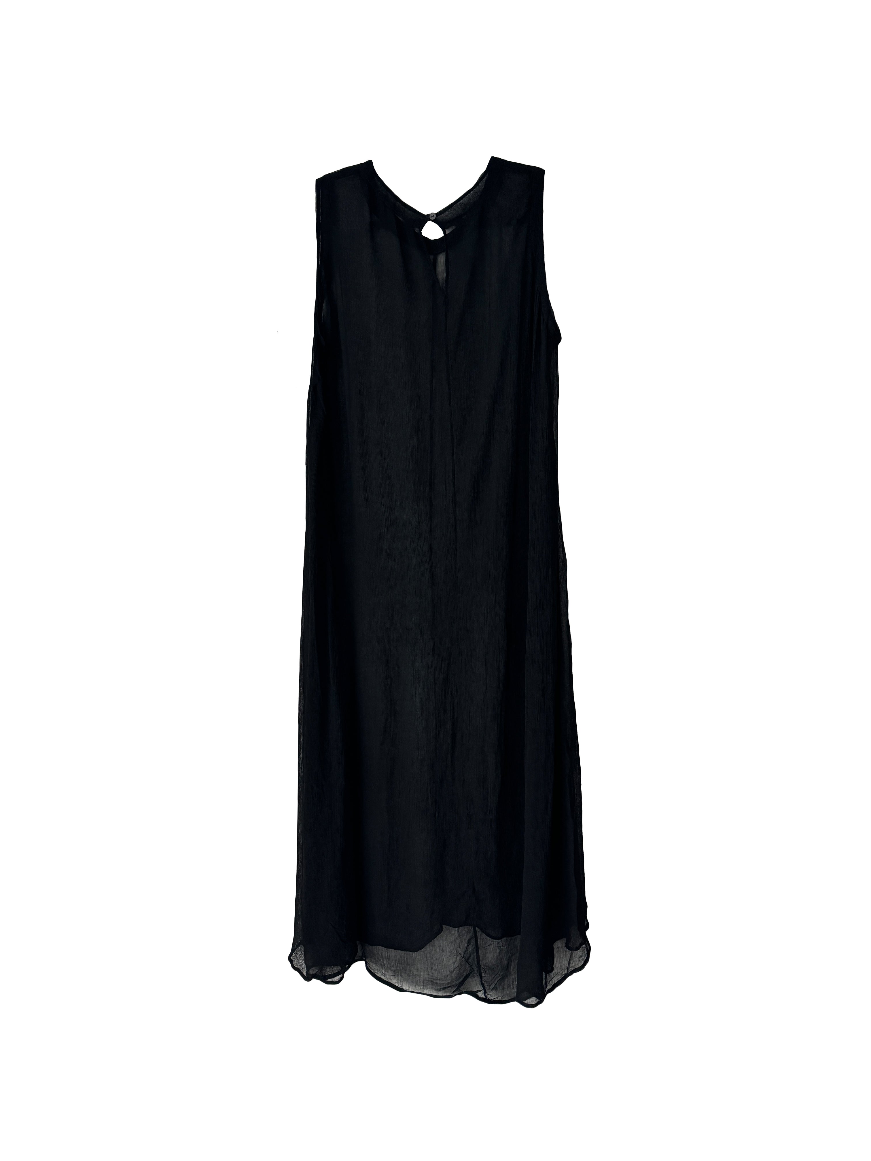 SILK SLIP DRESS BLACK