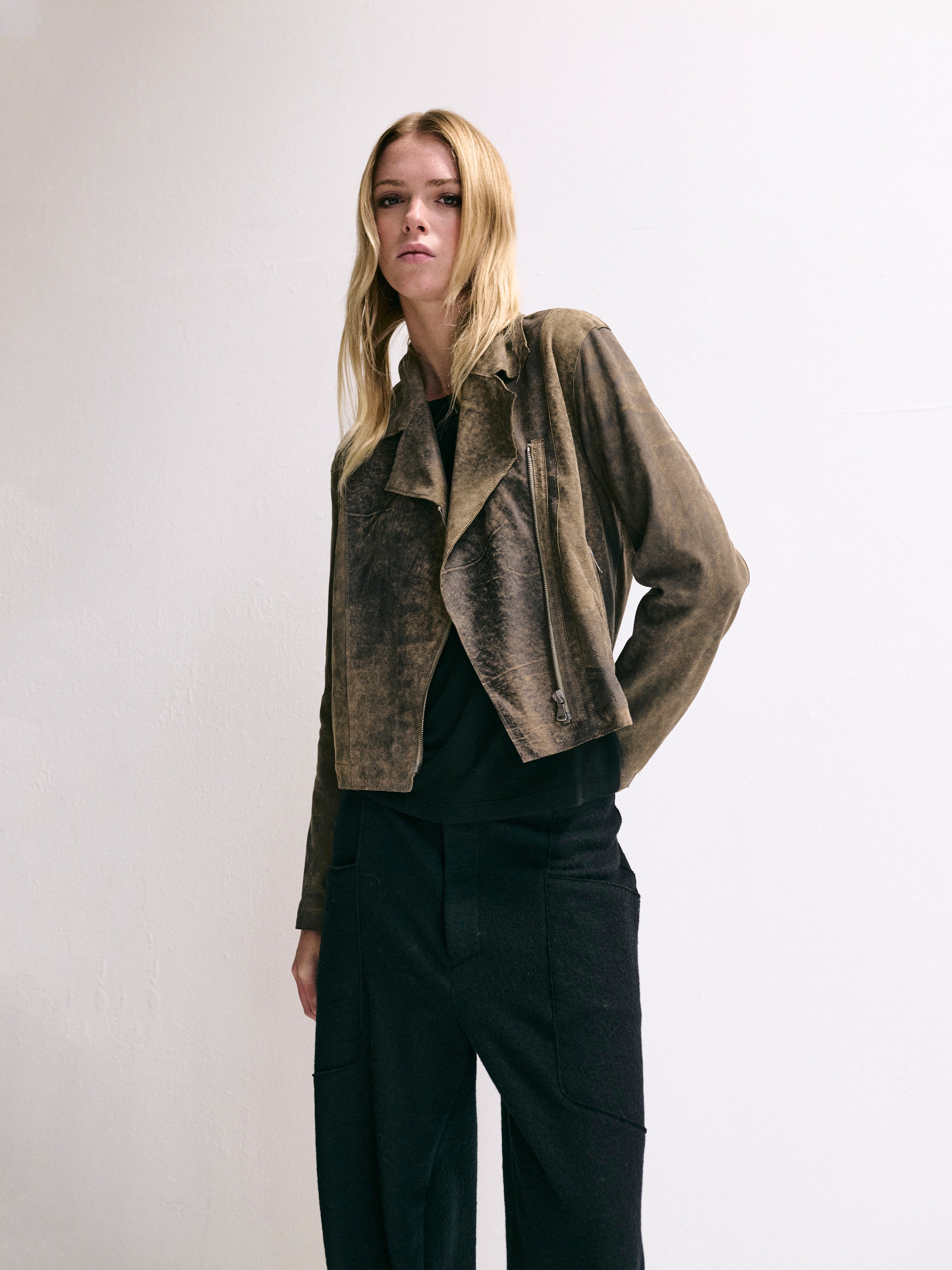 FELTED WOOL PANT BLACK