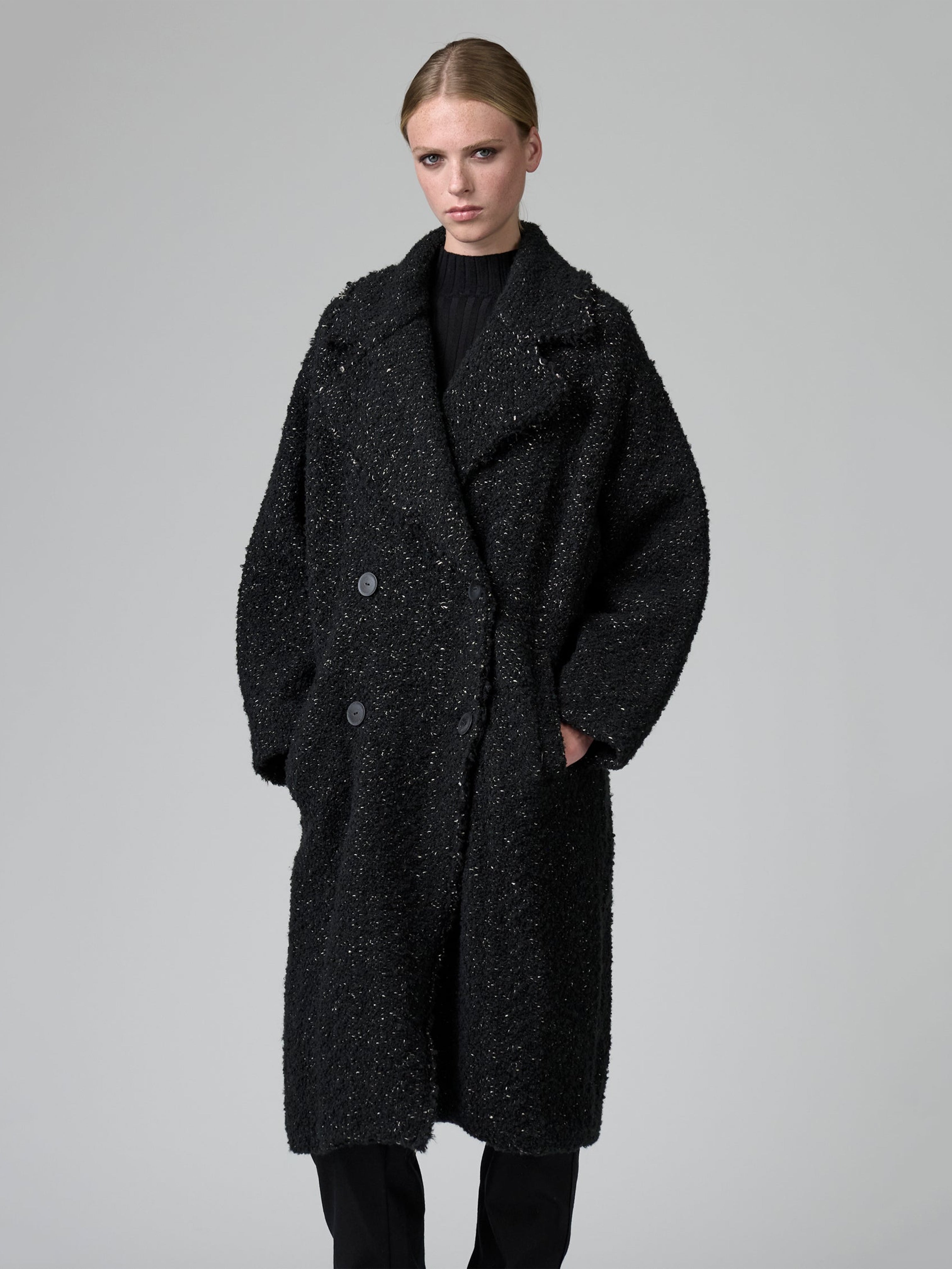 BOUCLE COAT BLACK