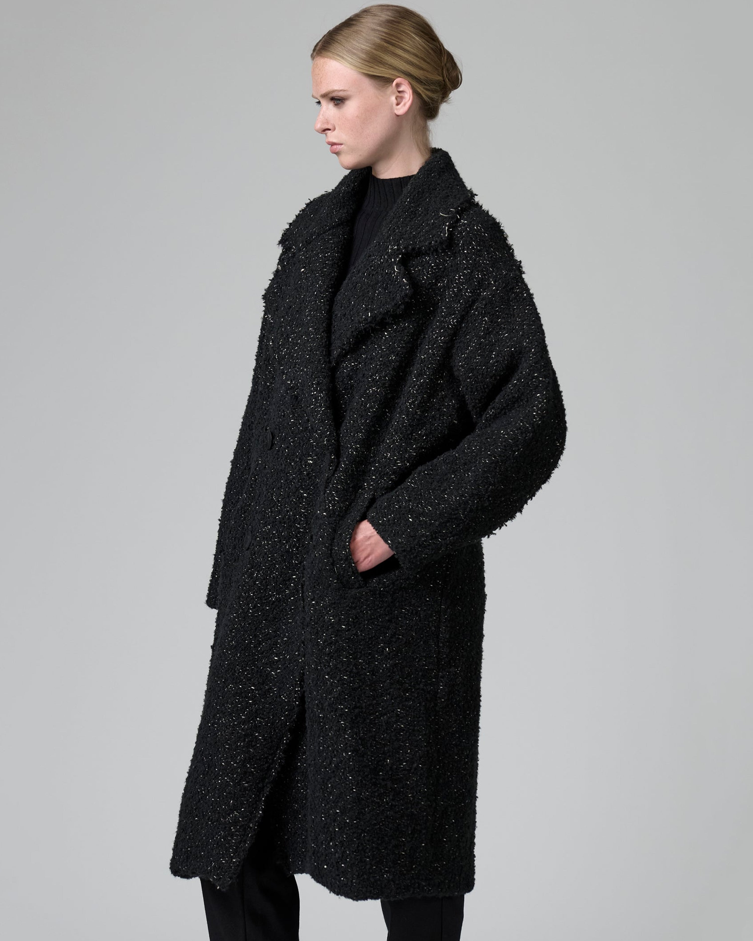 BOUCLE COAT BLACK