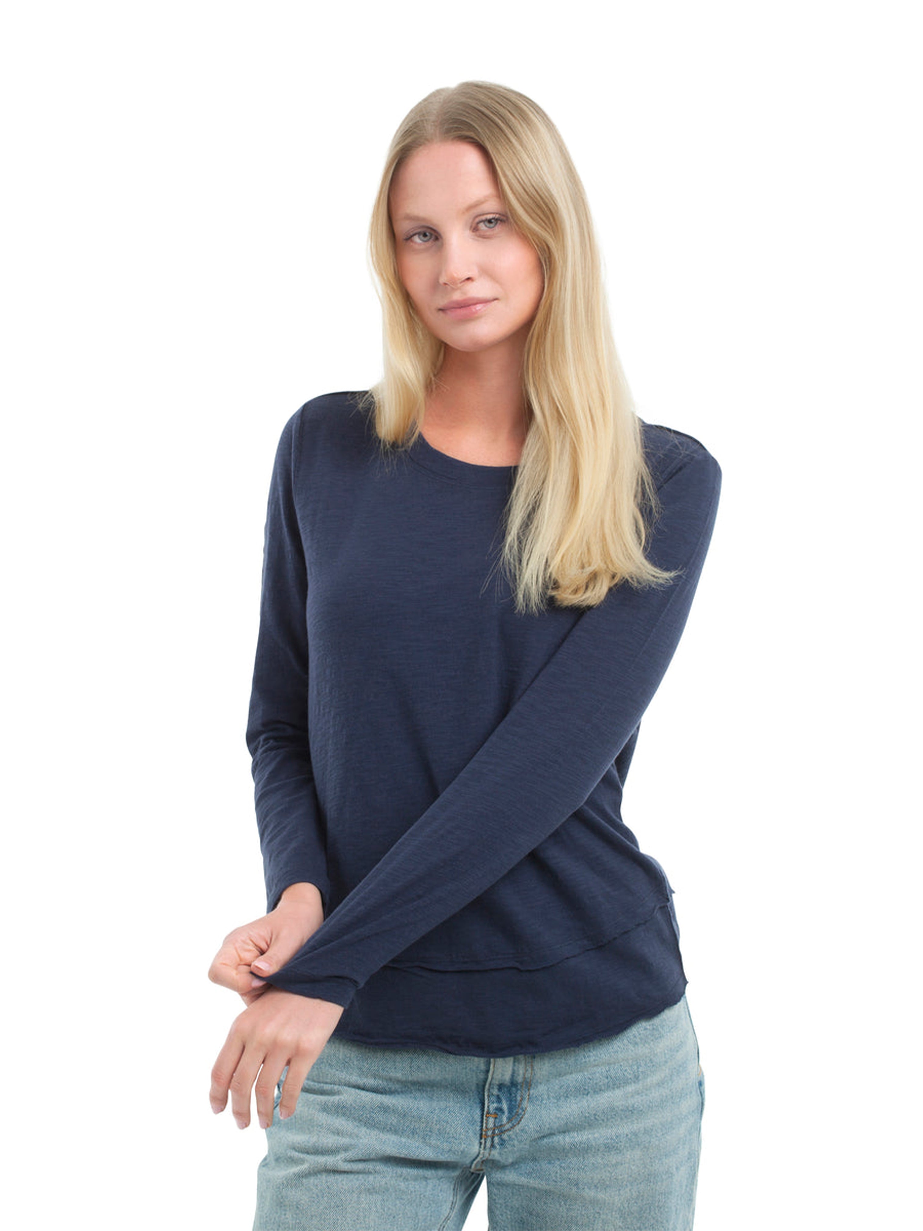 MOCK LAYER L/S T SHIRT NAVAL ACADEMY
