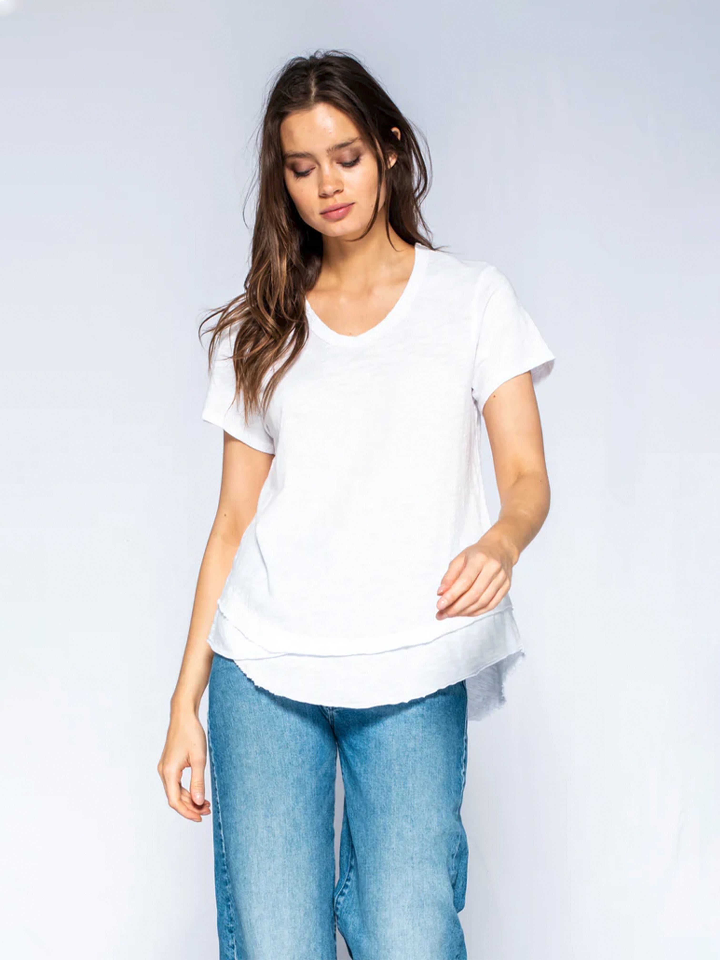 MOCK LAYER S/S T SHIRT WHITE
