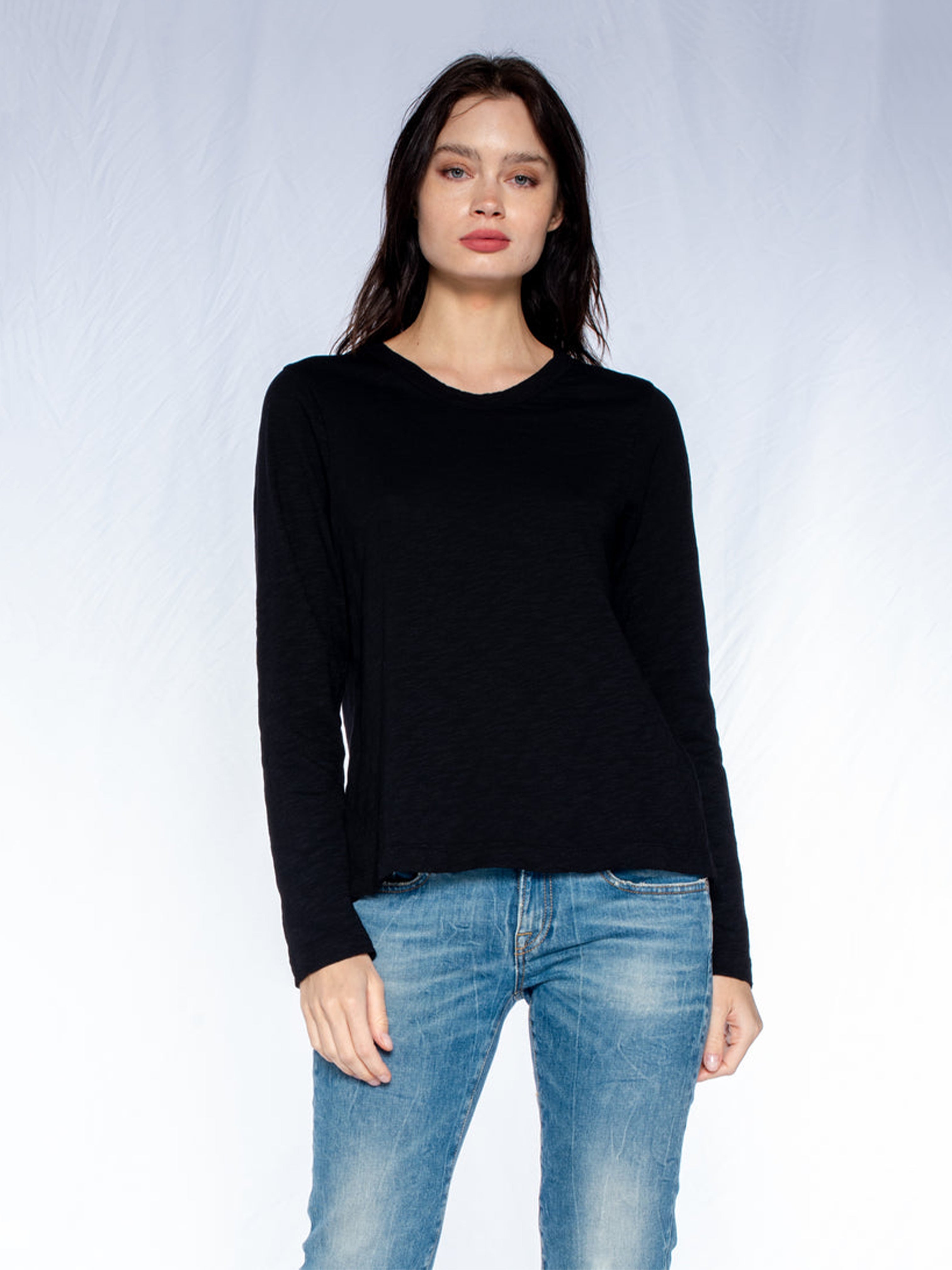 BASIC CREW L/S T SHIRT BLACK