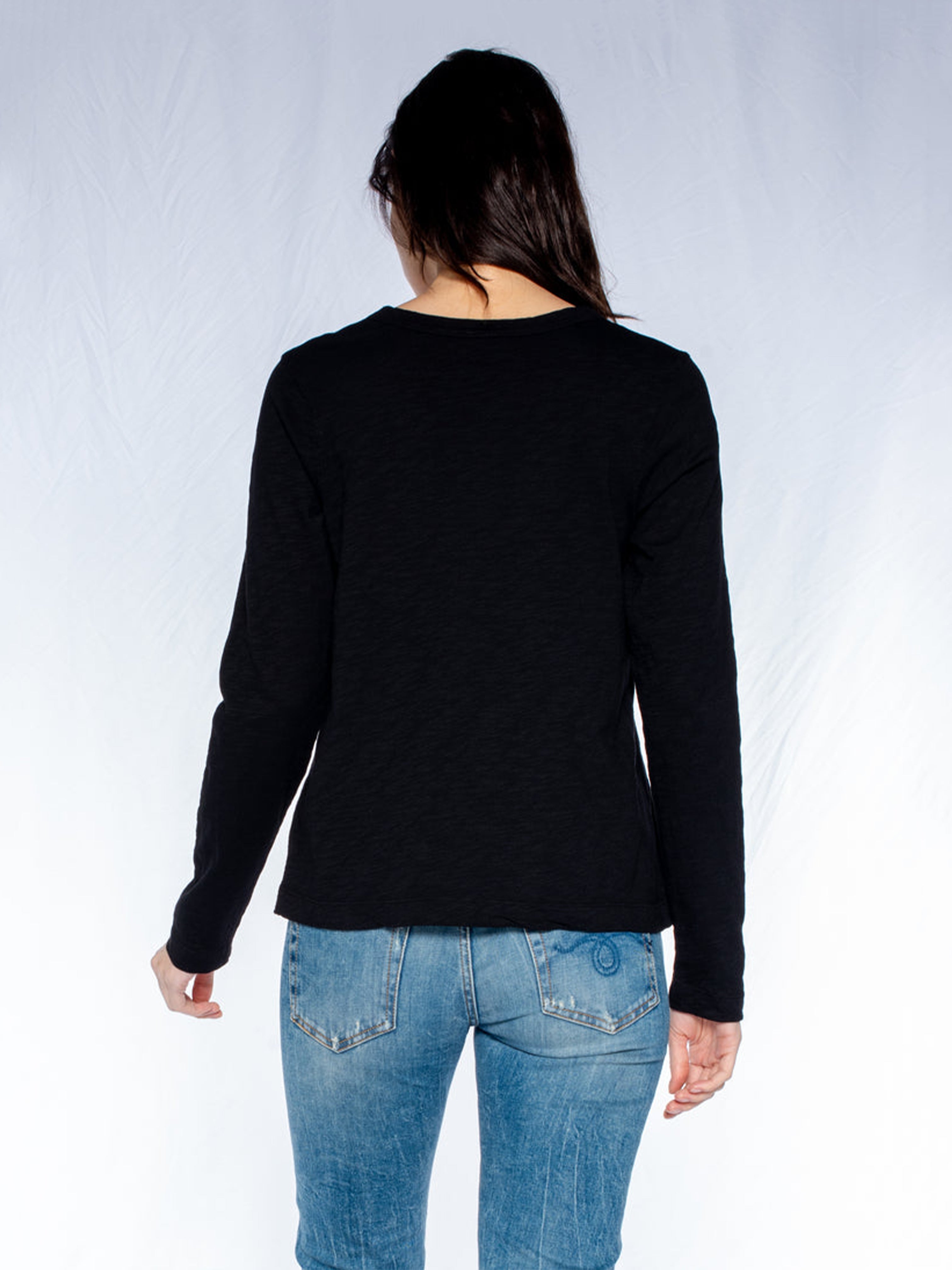 BASIC CREW L/S T SHIRT BLACK
