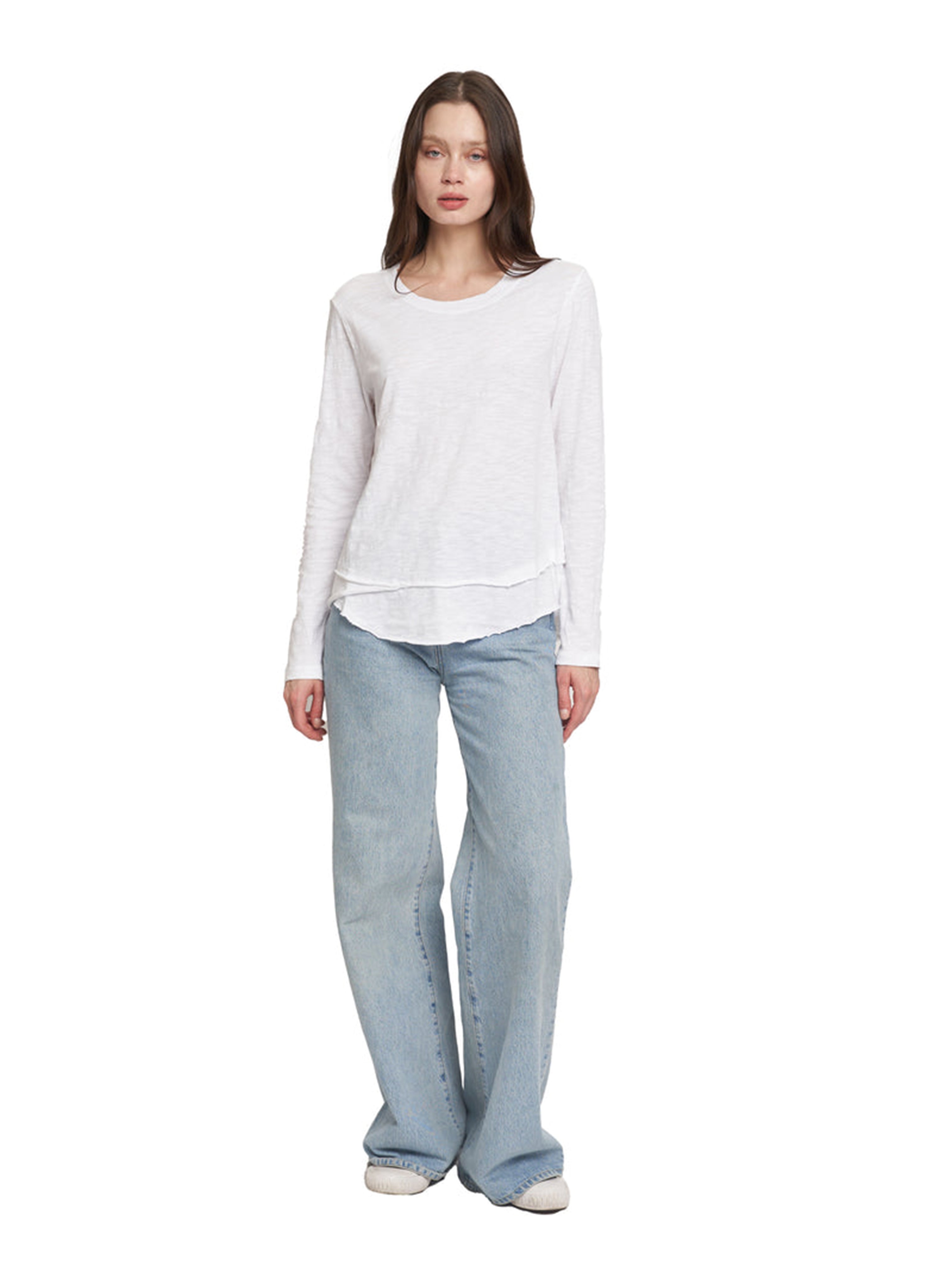 MOCK LAYER L/S T SHIRT WHITE