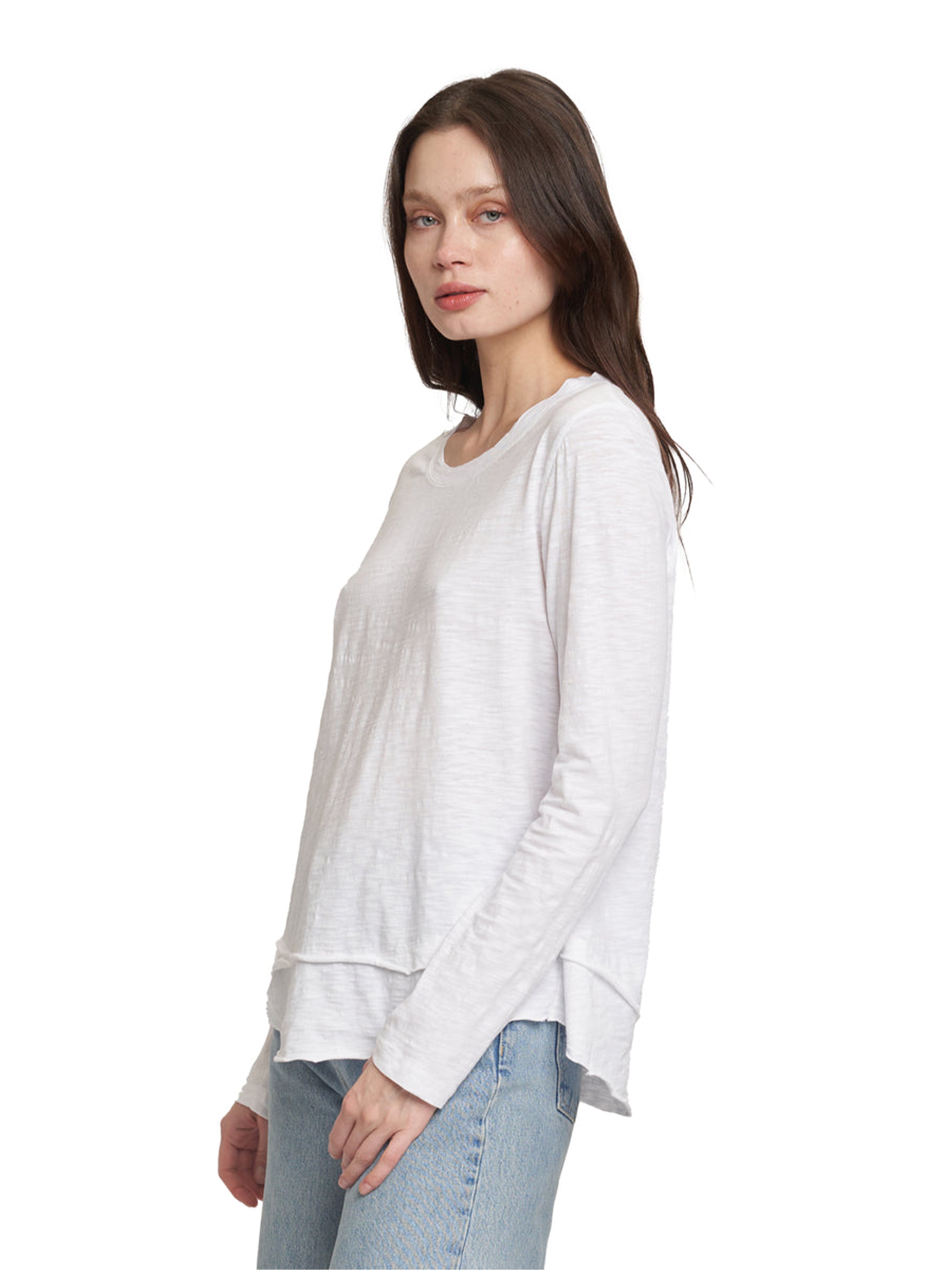 MOCK LAYER L/S T SHIRT WHITE