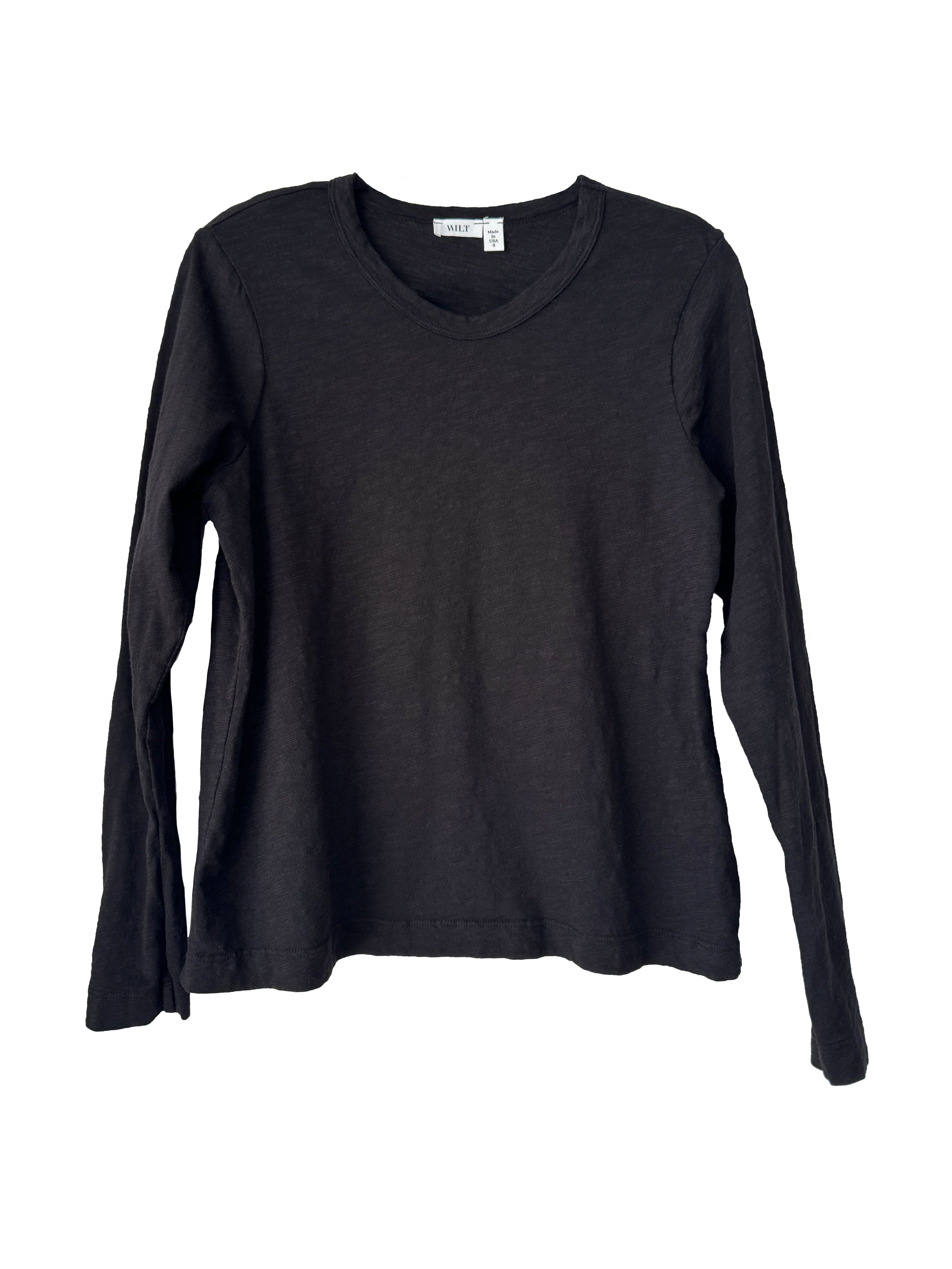 BASIC CREW L/S T SHIRT BLACK