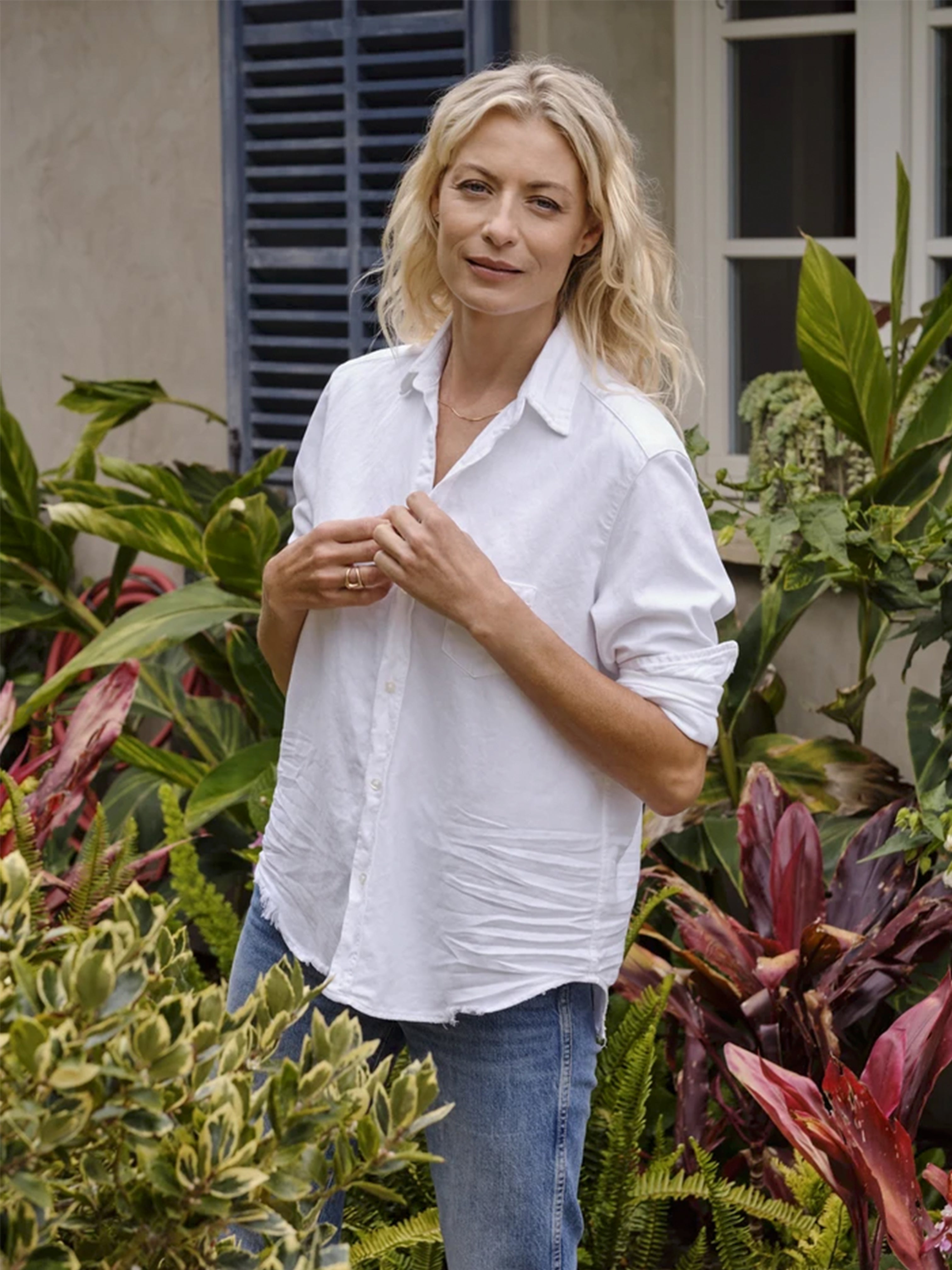 EILEEN SHIRT TATTERED DENIM WHITE
