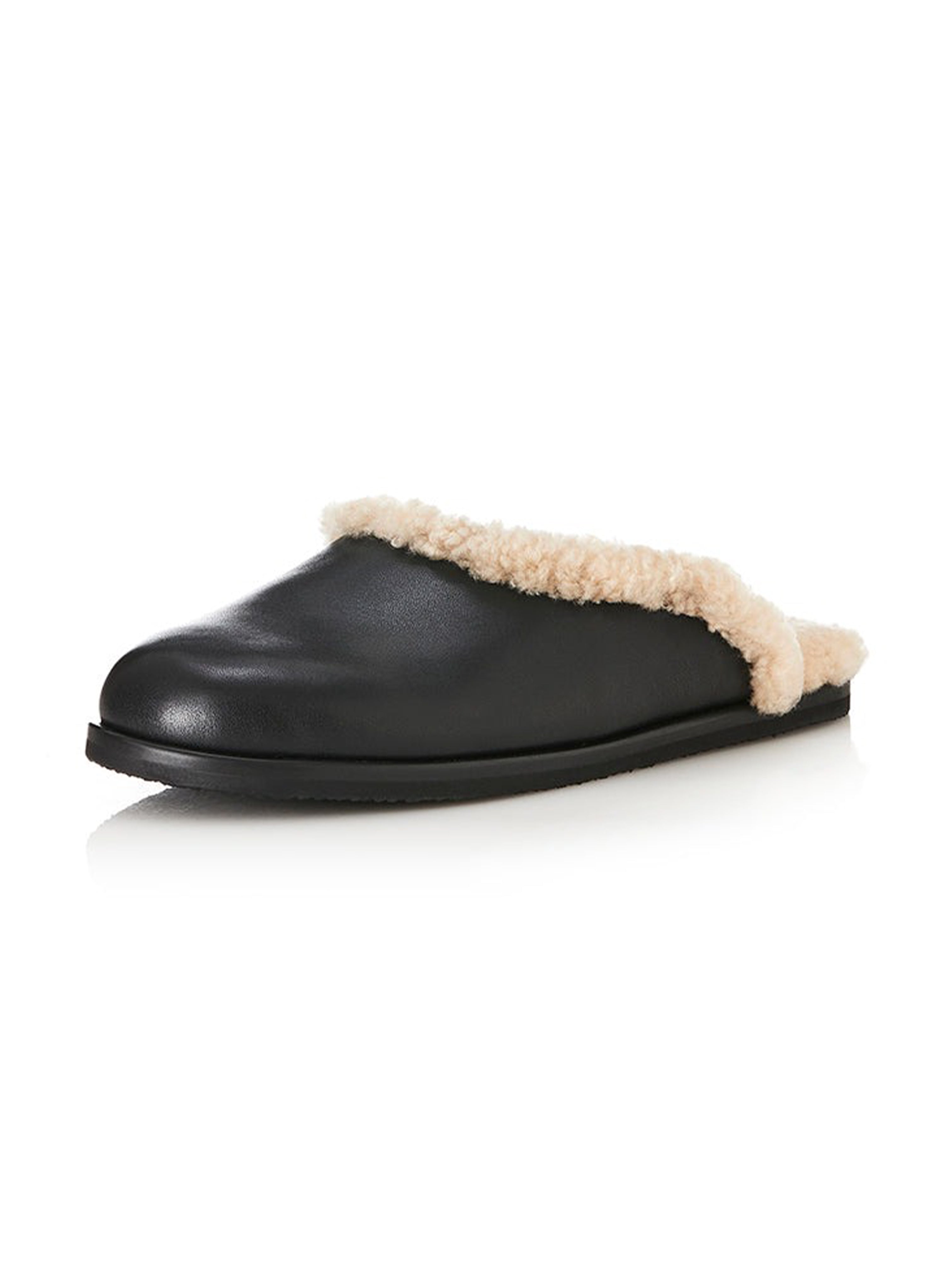 FERRIS SHEARLING SLIDE BLACK