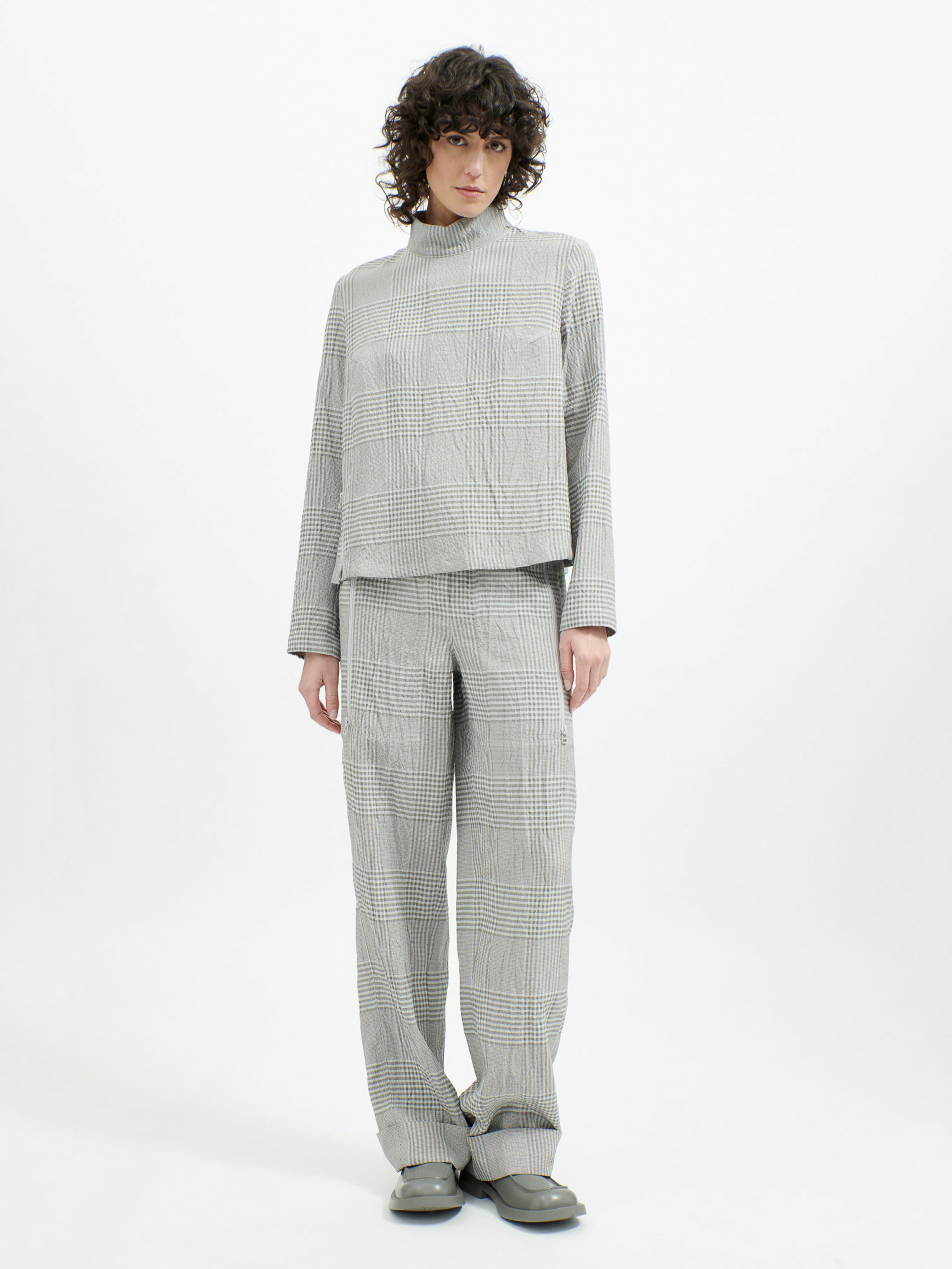 BRODY TOP GREY CHECK