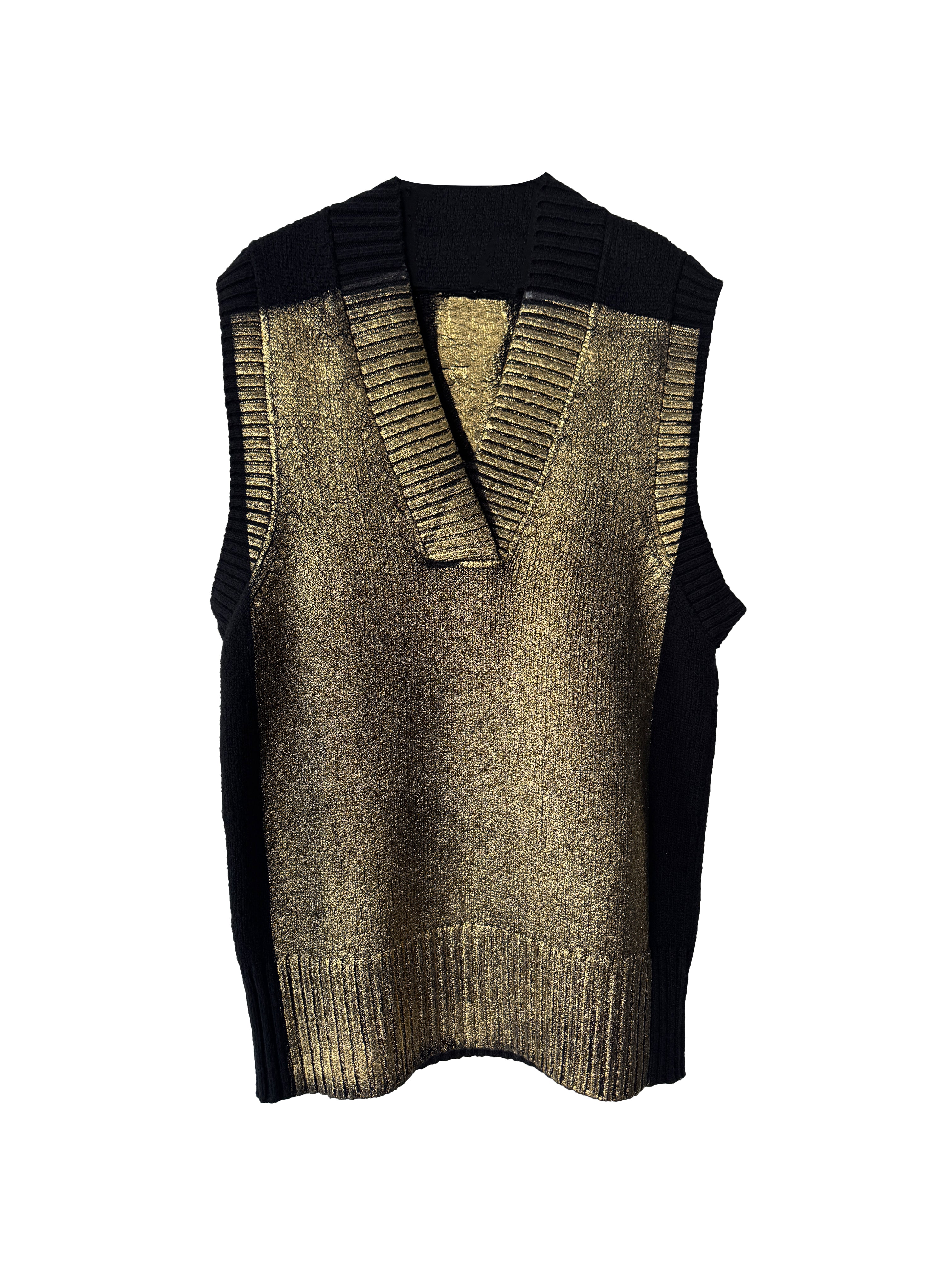 LUCK KNIT VEST GOLD