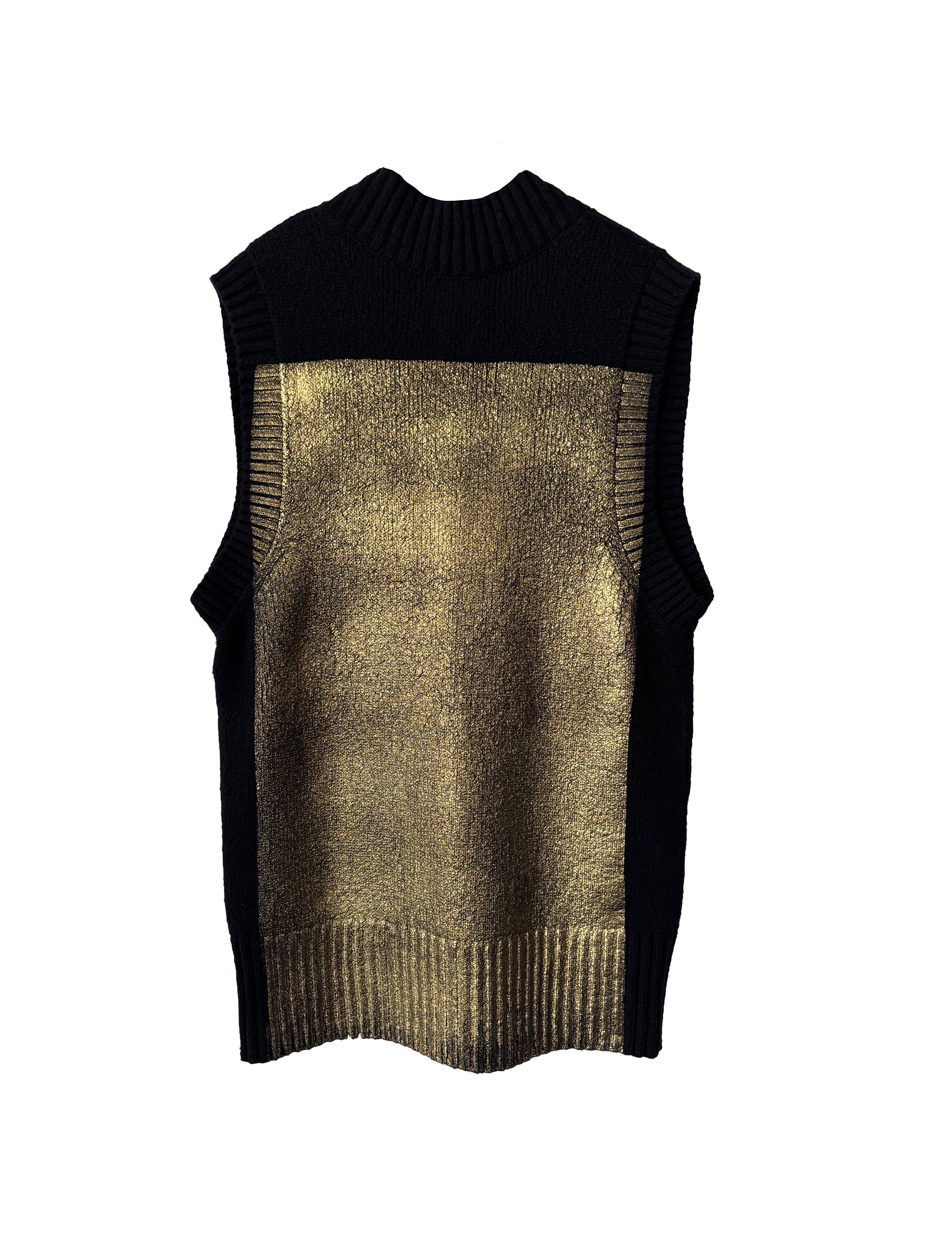 LUCK KNIT VEST GOLD