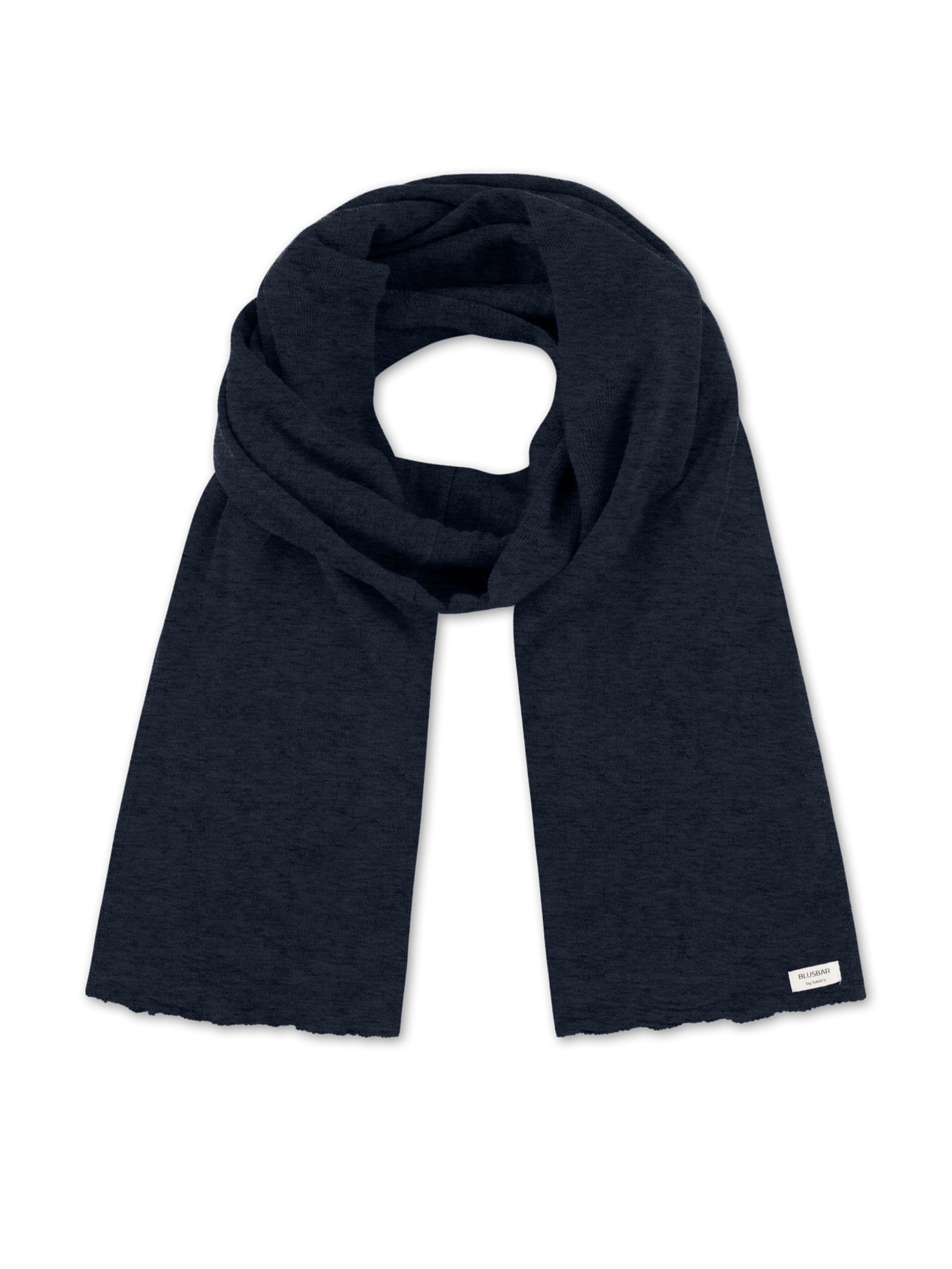 WOOL SCARF MID BLUE MELANGE