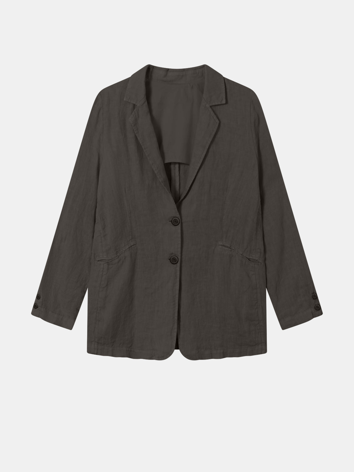 LINEN BLAZER BLACK COFFEE