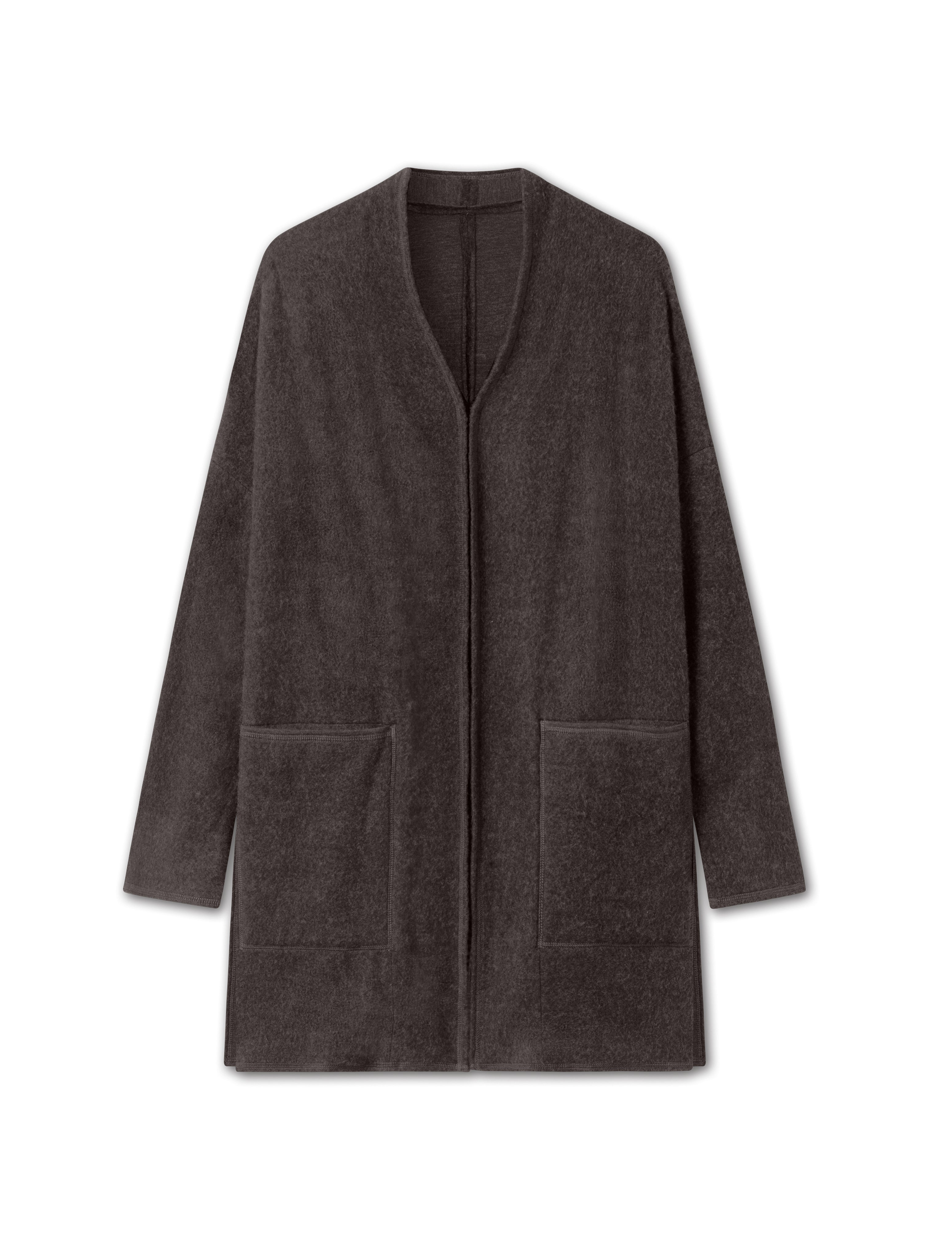 REVERSIBLE WOOL CARDIGAN EARTH MELANGE