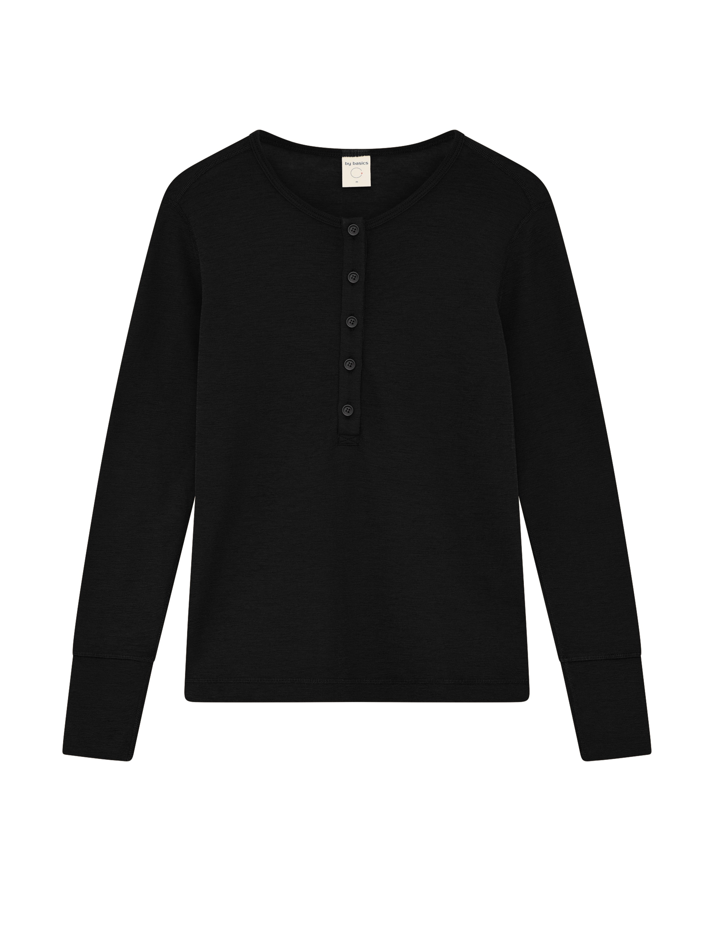 WOOL GRANDPA TOP BLACK