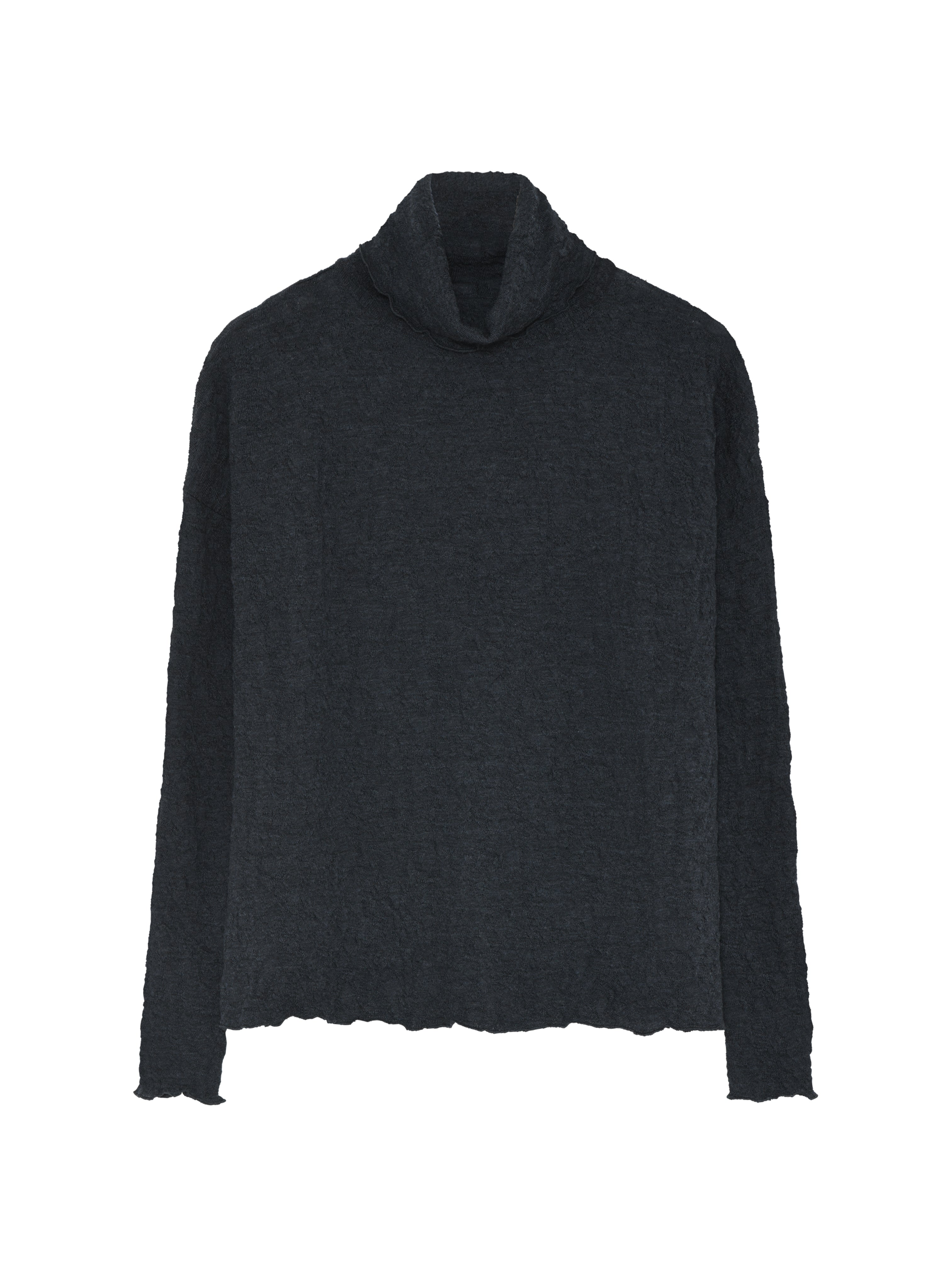 BUBBLE WOOL ROLL NECK BLACK