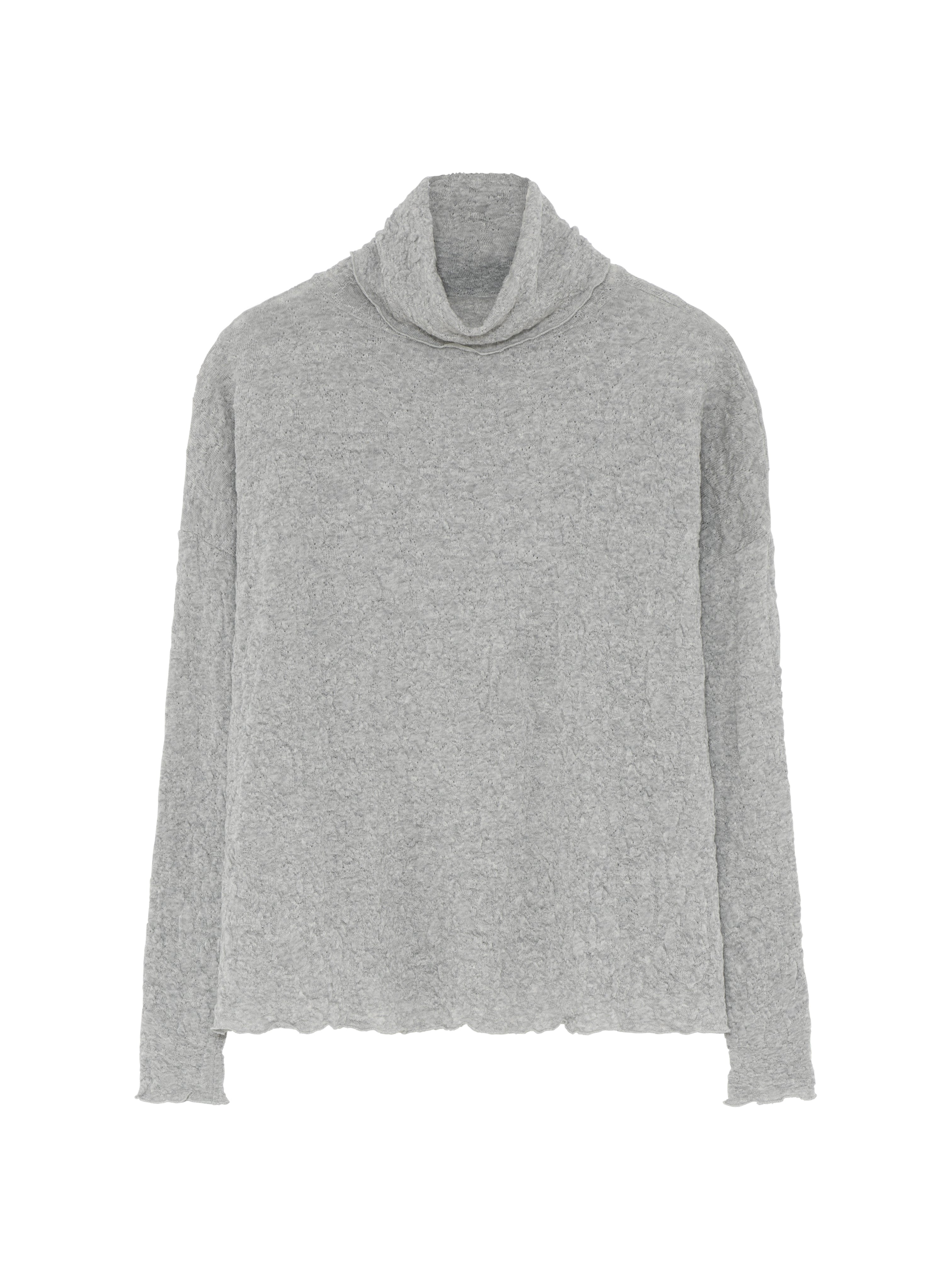 BUBBLE WOOL ROLL NECK KNIT DAWN GREY MELANGE