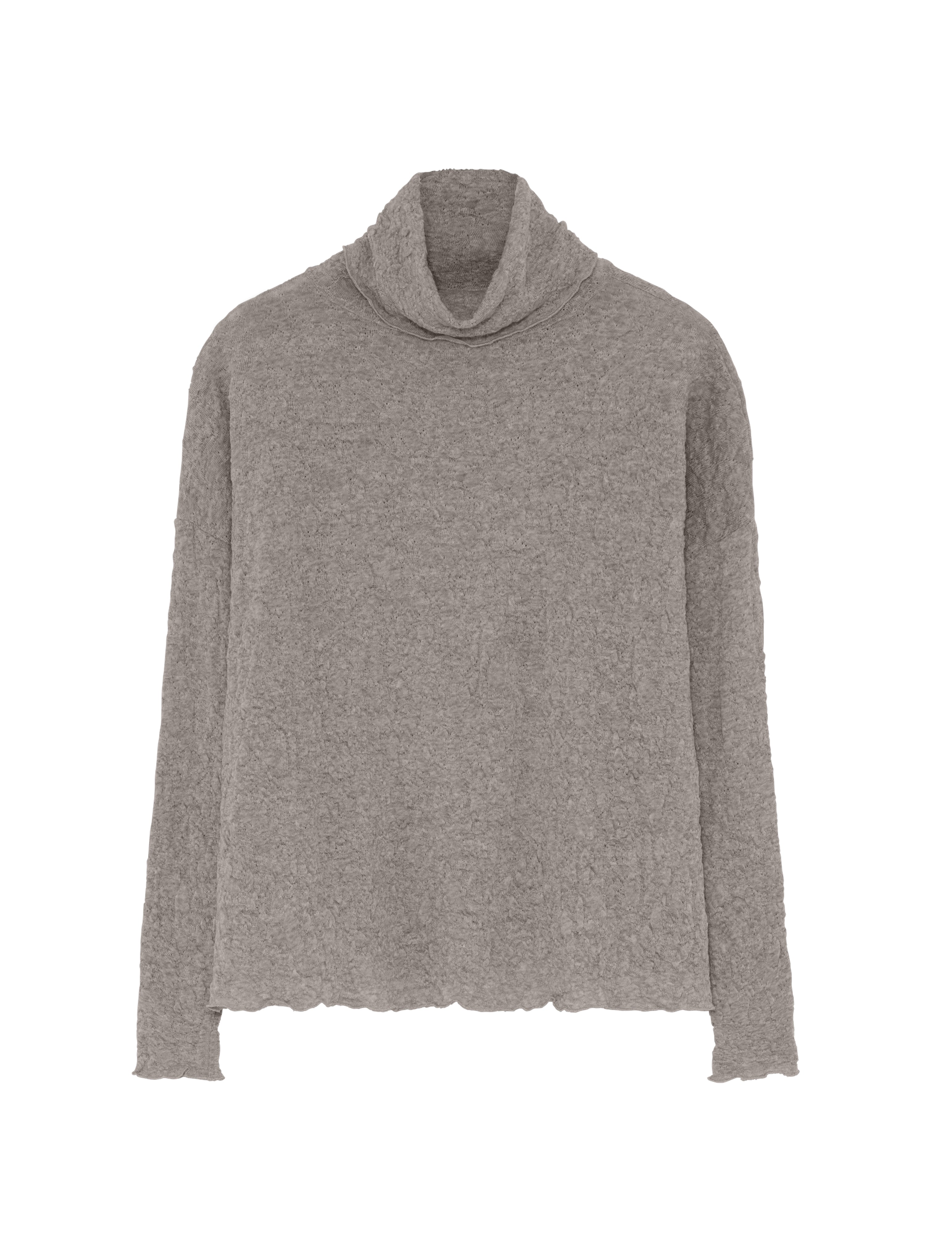 BUBBLE WOOL ROLL NECK KNIT ELEPHANT MELANGE