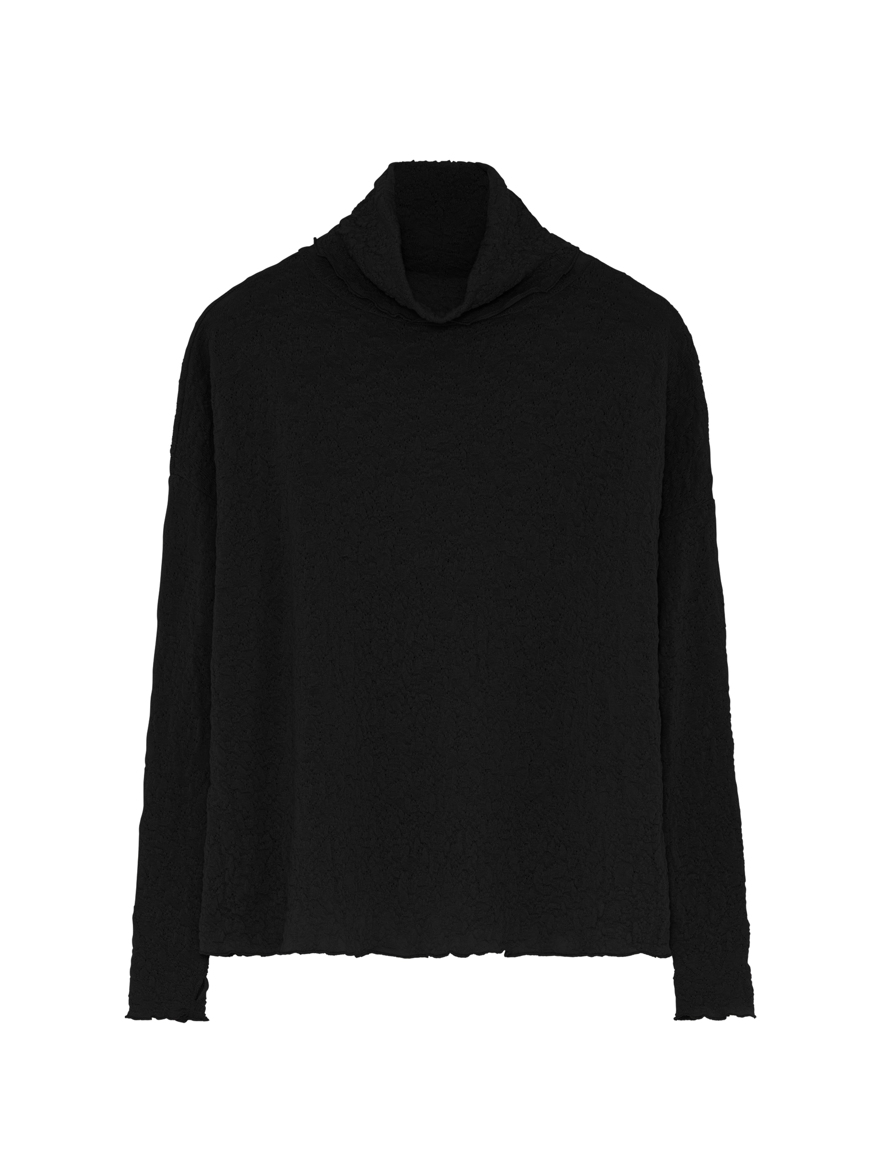 BUBBLE WOOL ROLL NECK BLACK