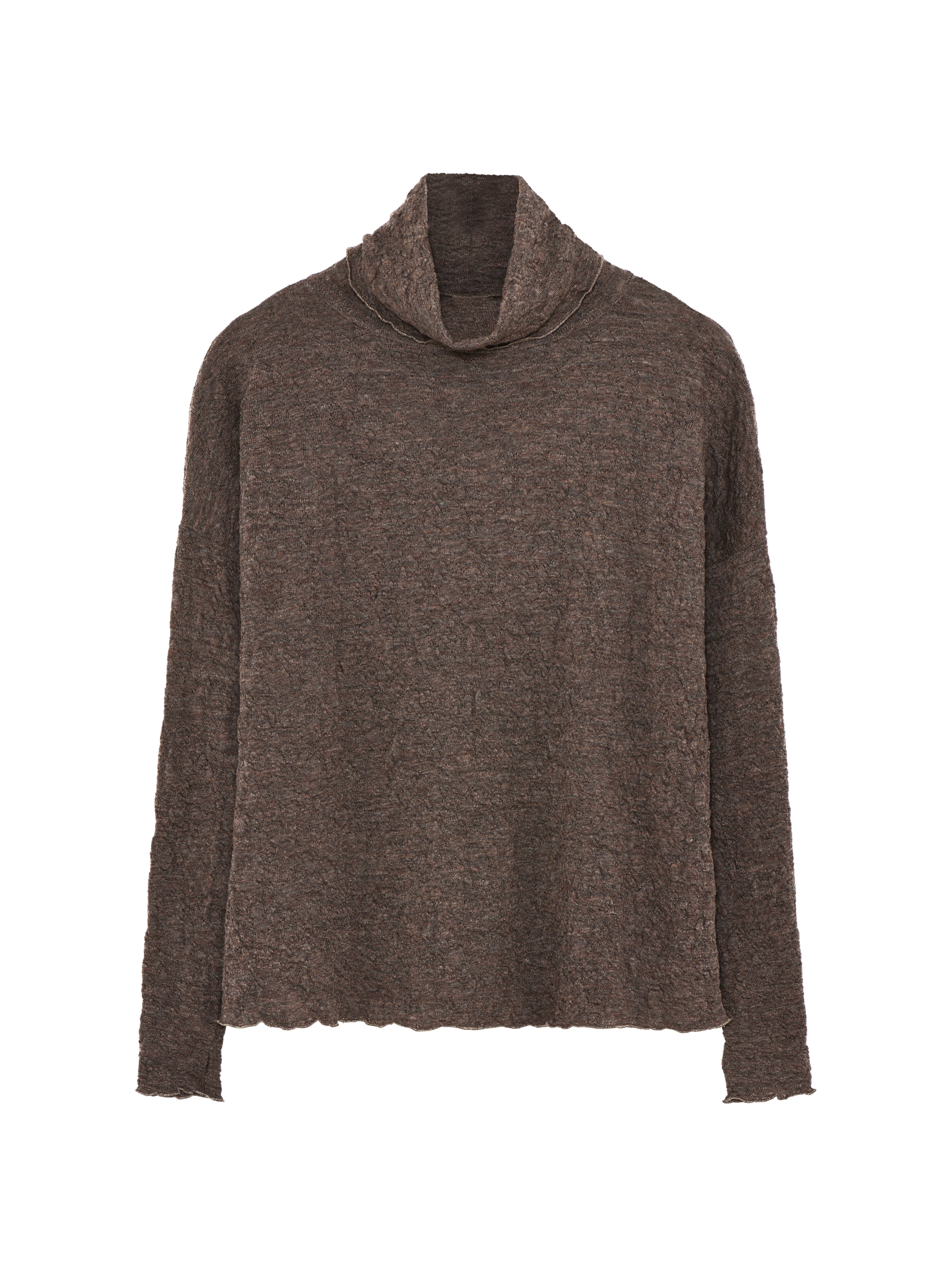 BUBBLE WOOL ROLL NECK EARTH MELANGE