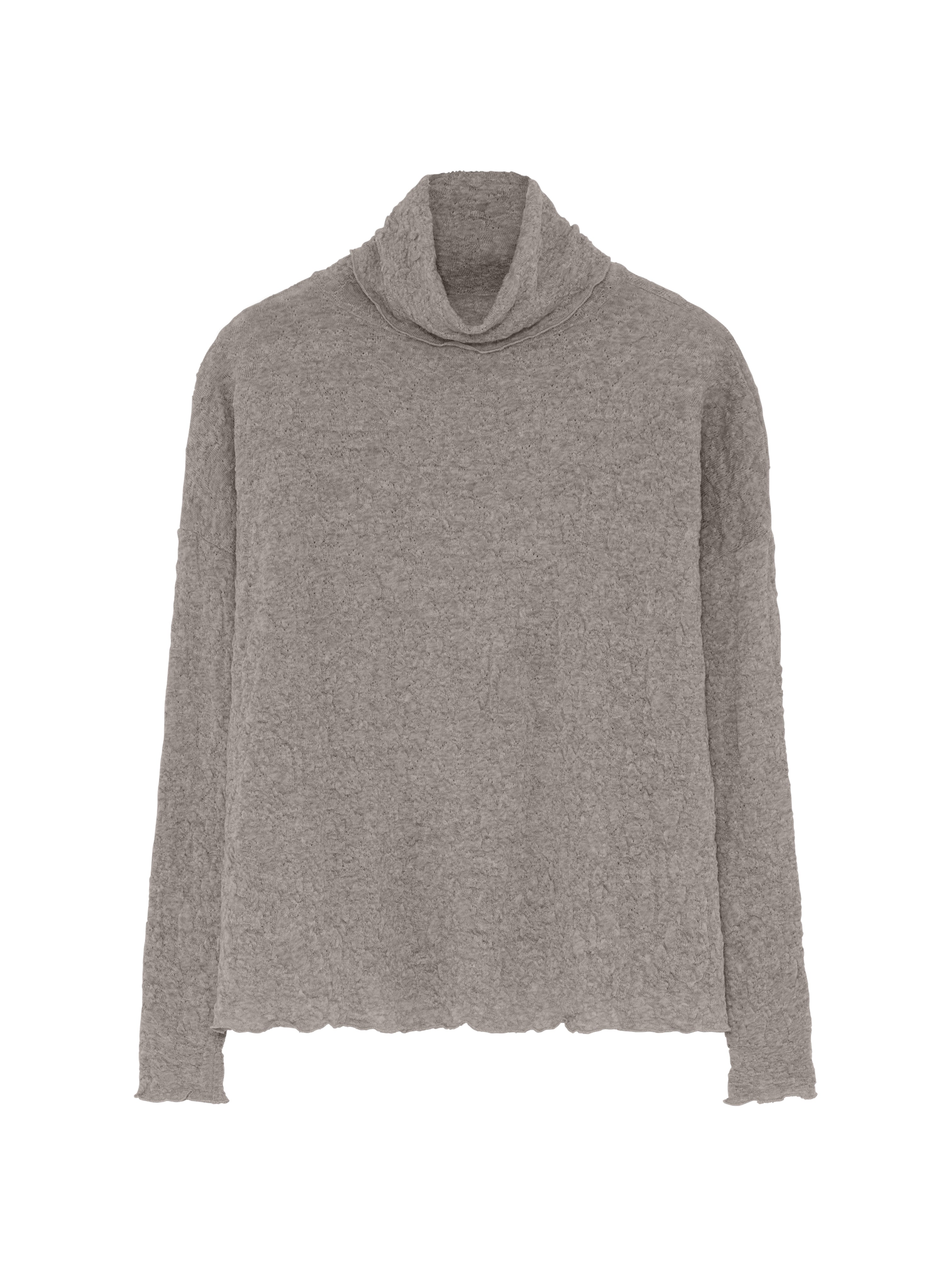 BUBBLE WOOL ROLL NECK ELEPHANT MELANGE