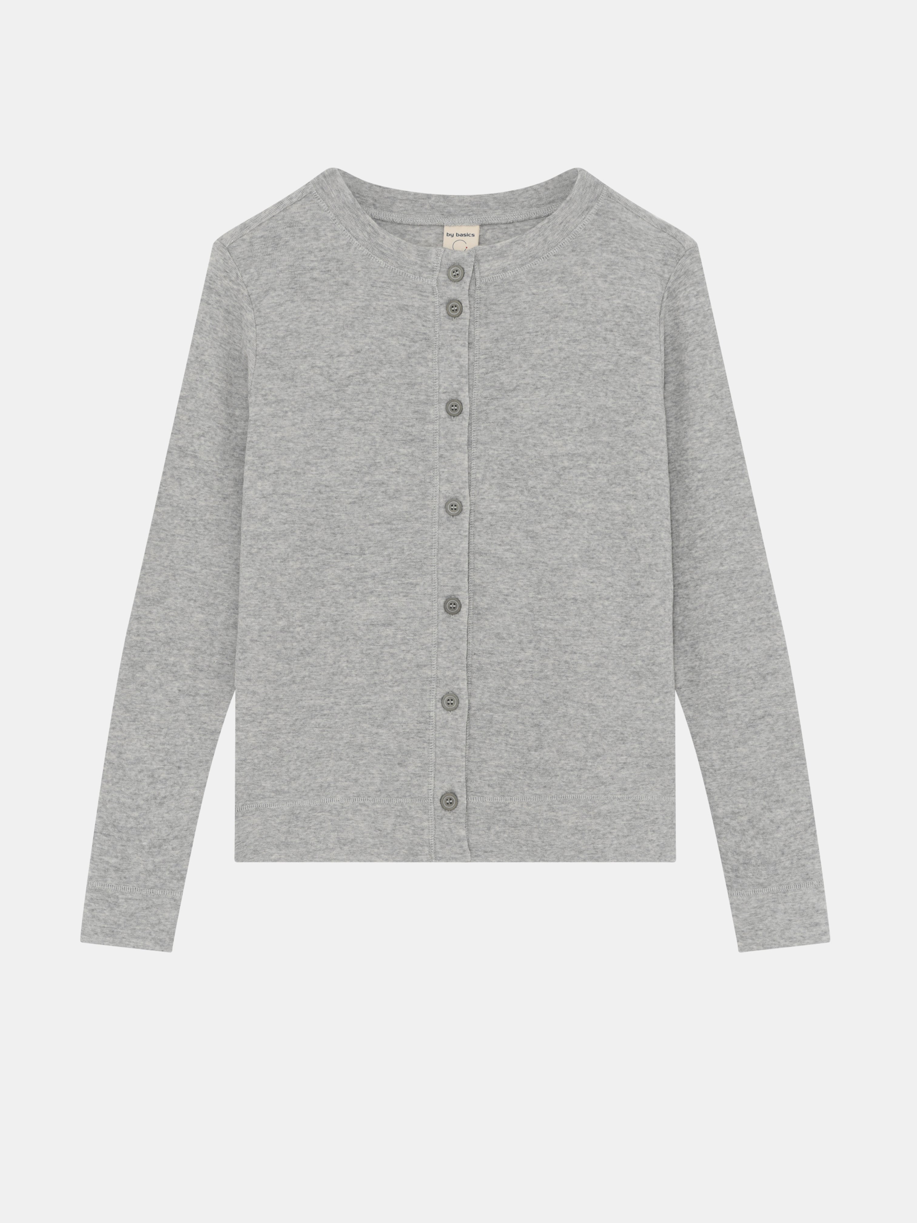 BOX BUTTON CARDIGAN DAWN GREY MELANGE