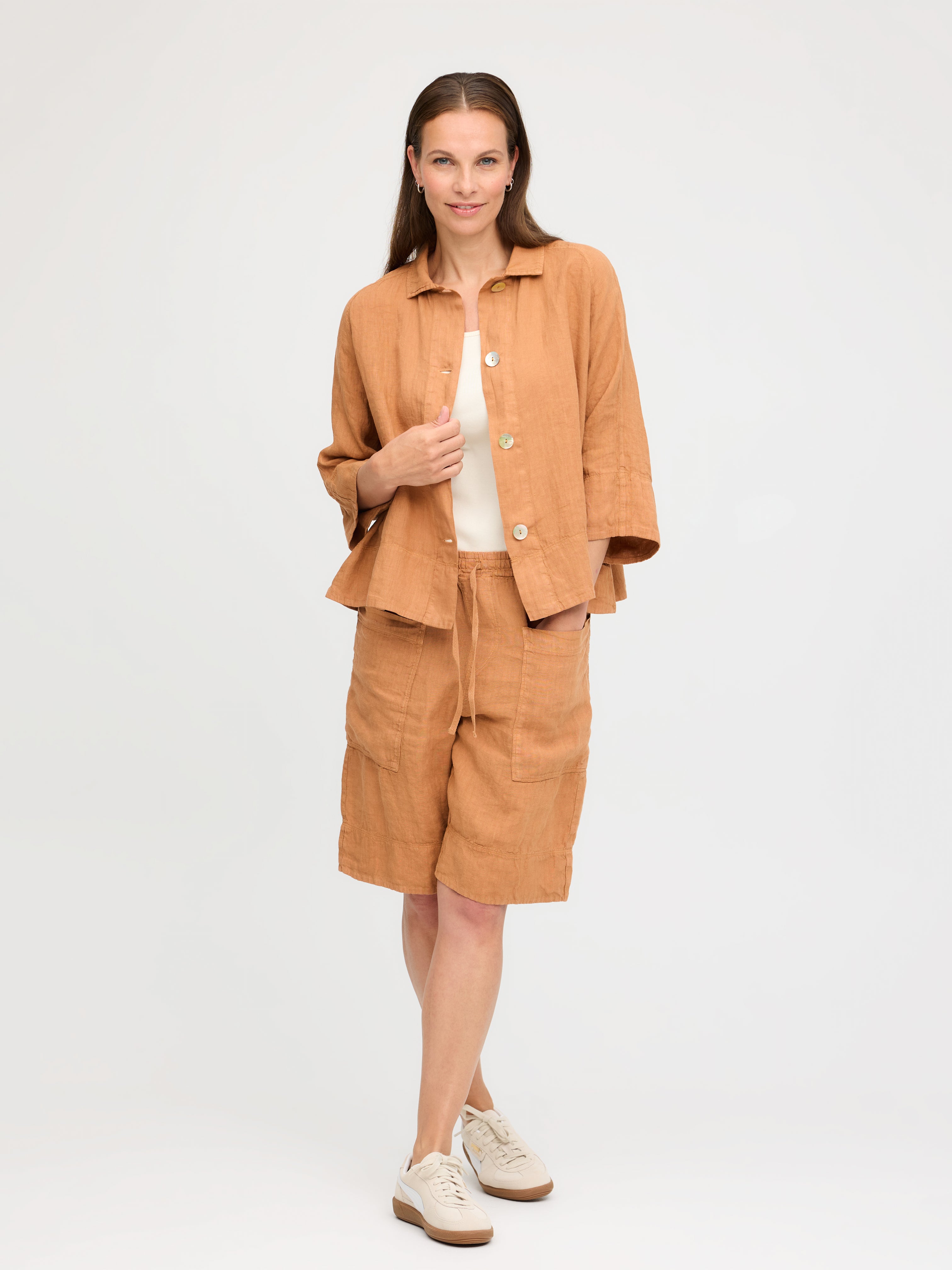 LINEN SHIRT PECAN