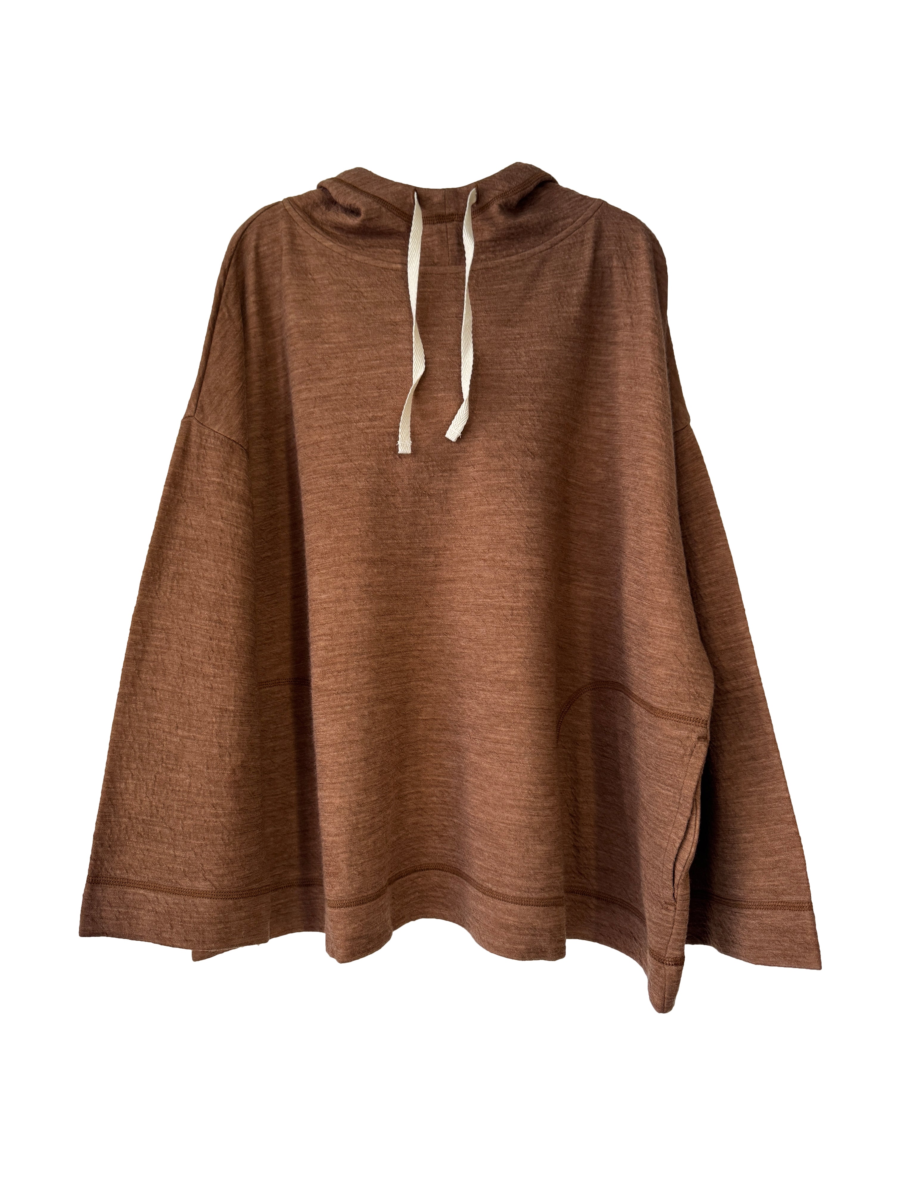 WOOL HOODIE CAMEL MELANGE