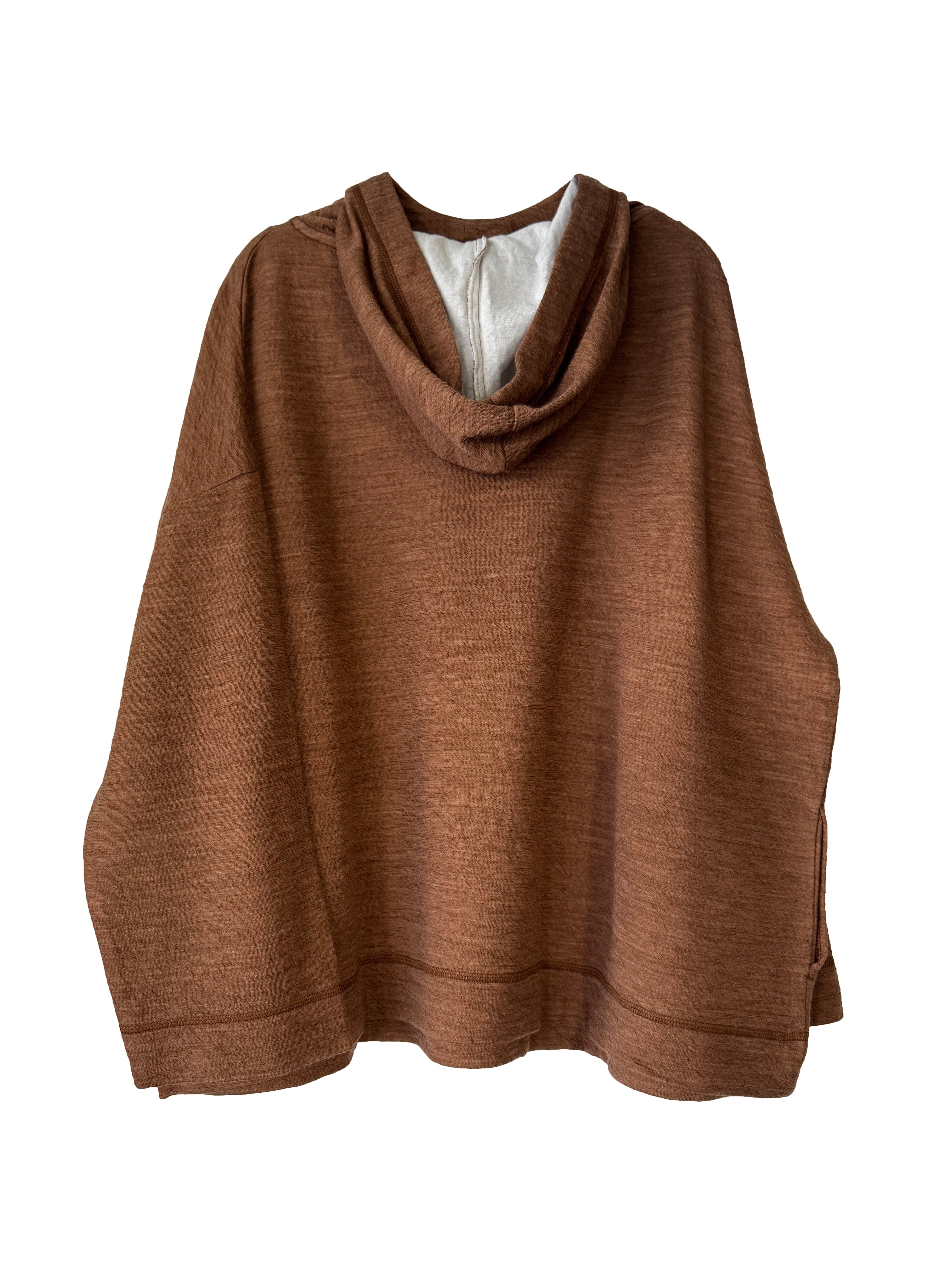 WOOL HOODIE CAMEL MELANGE