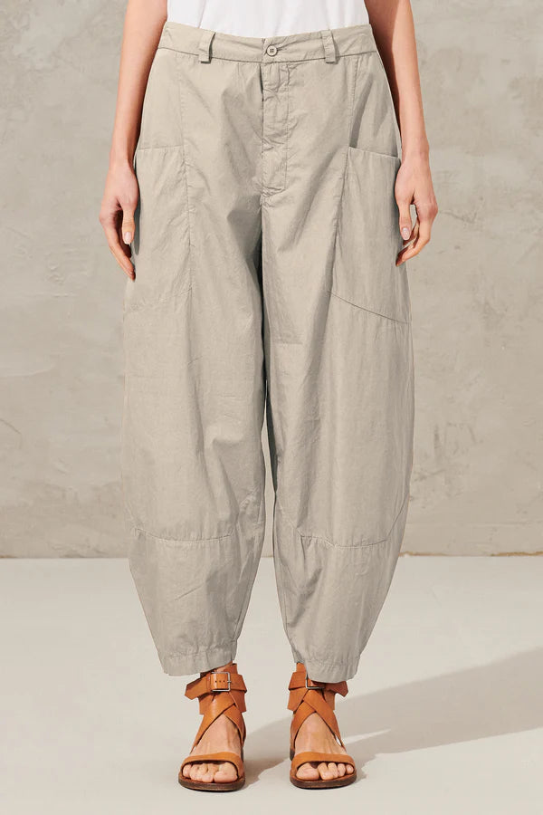 COTTON PANEL PANT PEARL GREY