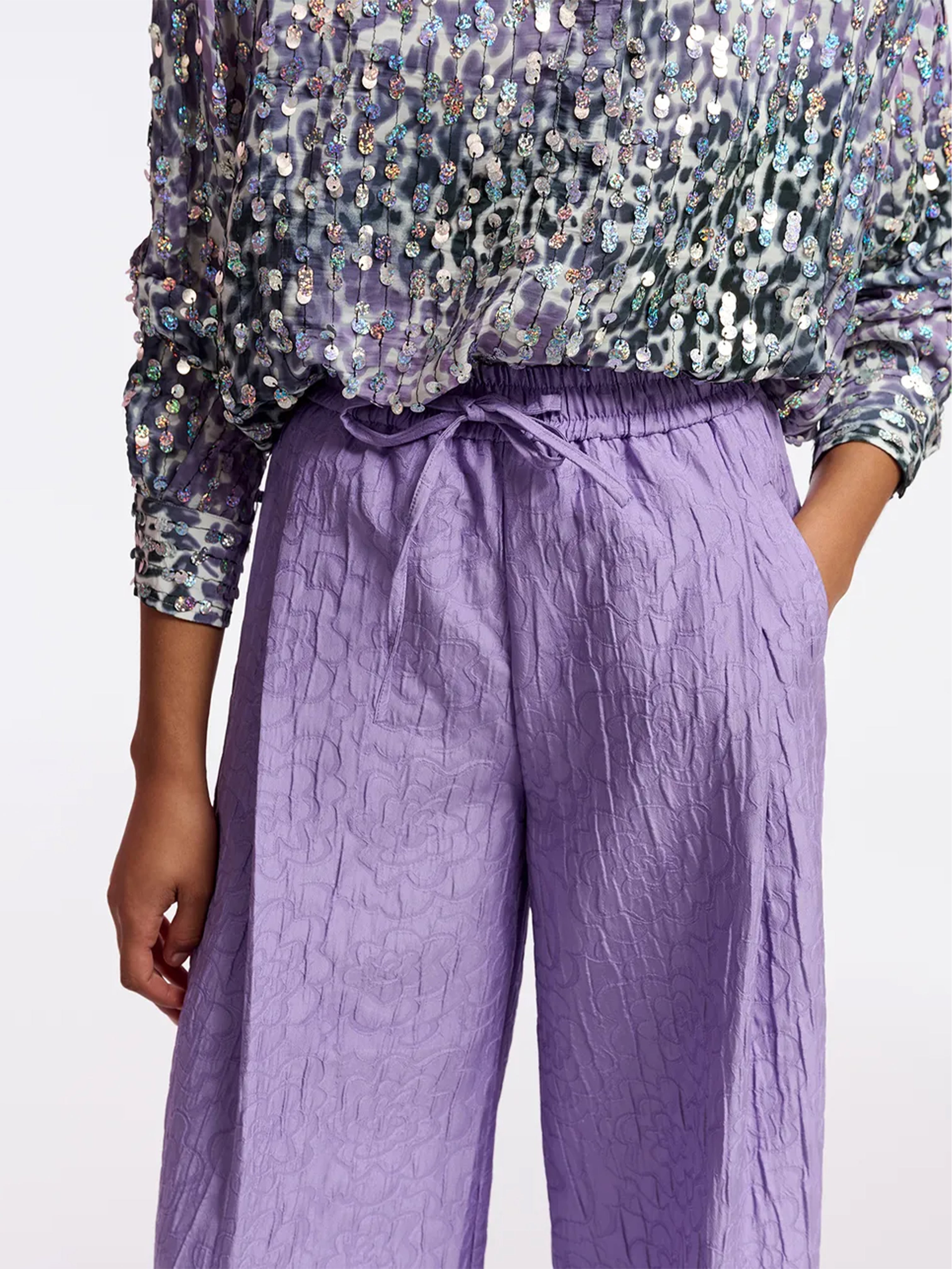 GONE PANT LILAC FLORAL JACQUARD