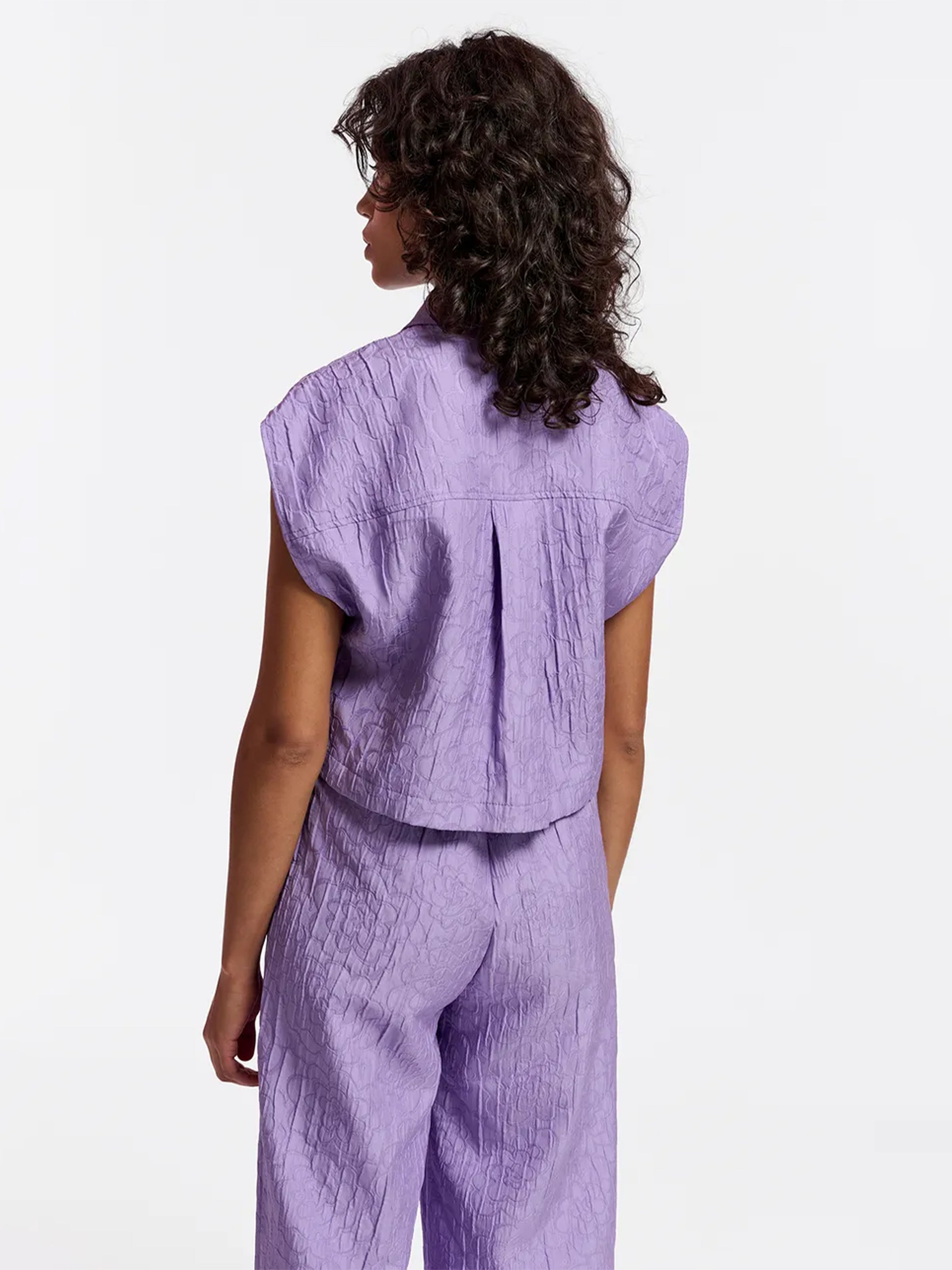 GROUPS JACQUARD CROPPED SHIRT LILAC