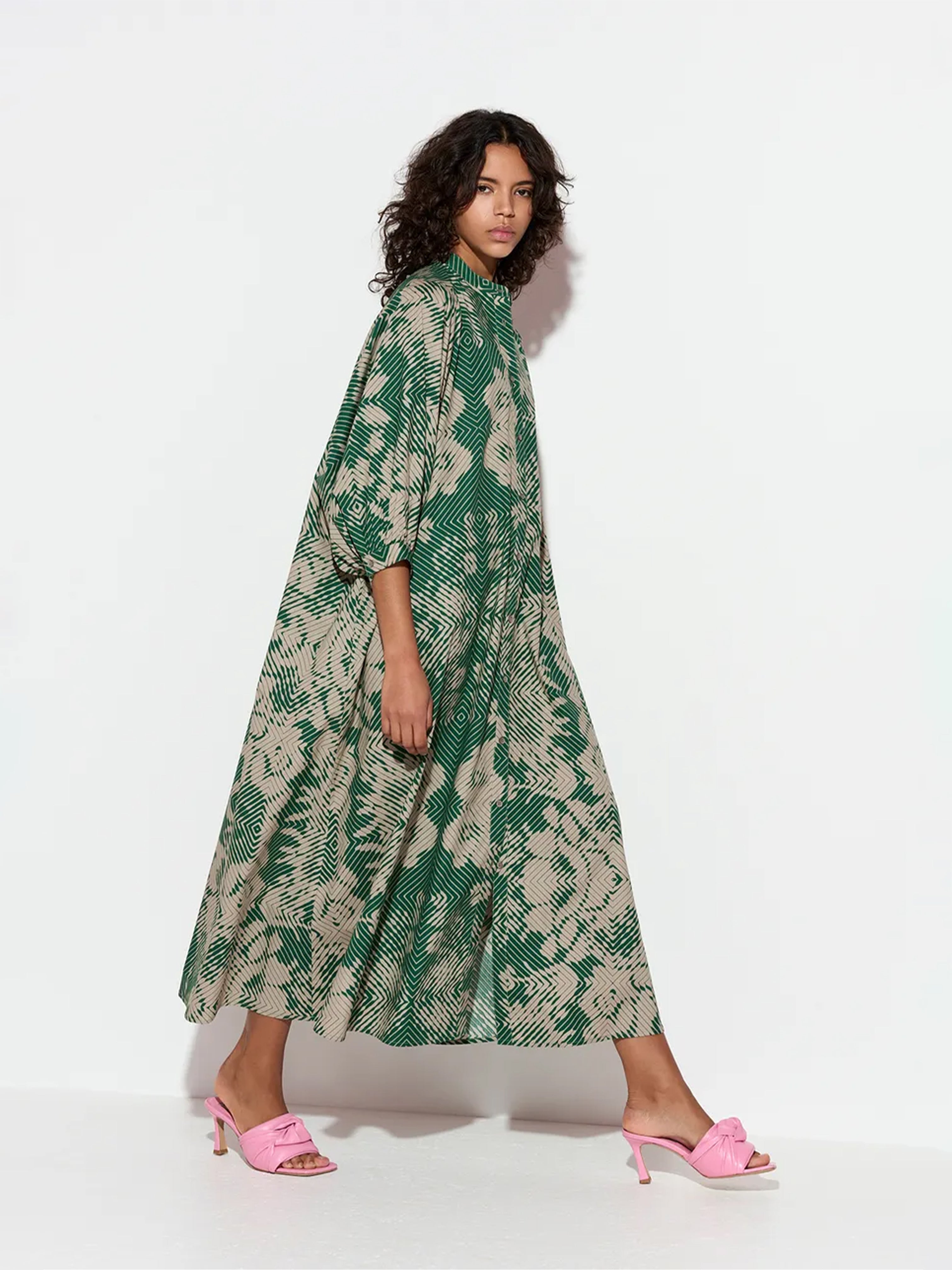 GUMBRELLO MAXI DRESS GREEN PRINT